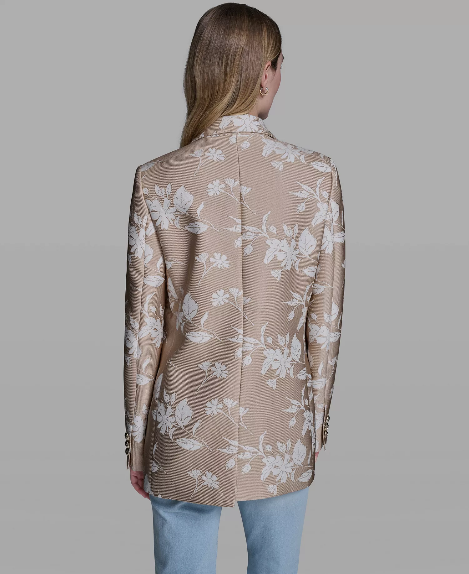 Women's Floral Embroidered Blazer - French Beige/Soft White - 0