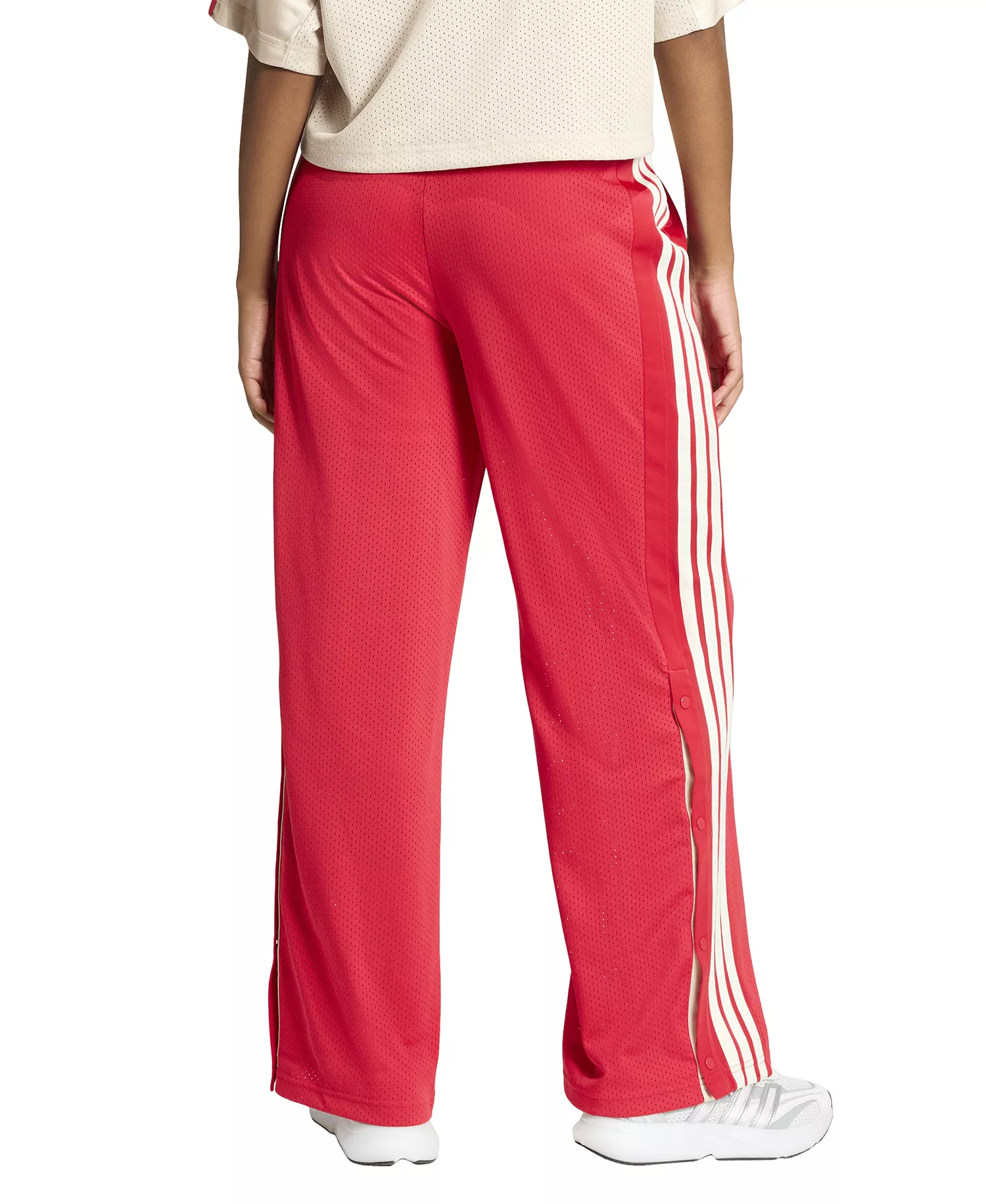 Women's Stadium Mesh High-Rise Sportswear Pants - Pure Ruby/off White/crystal Linen - 2XL