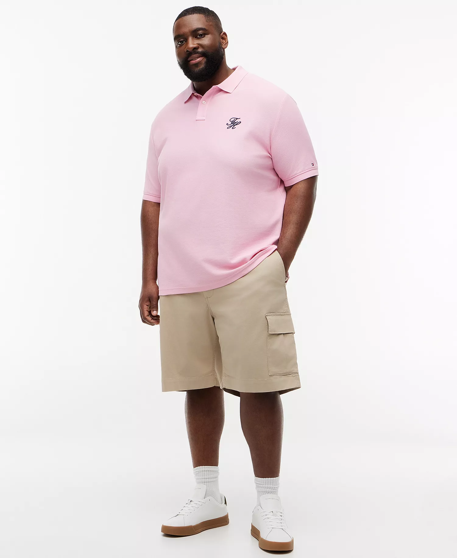 Men's Regular Fit Script Polo Shirt - Classic Pink - 2XLT