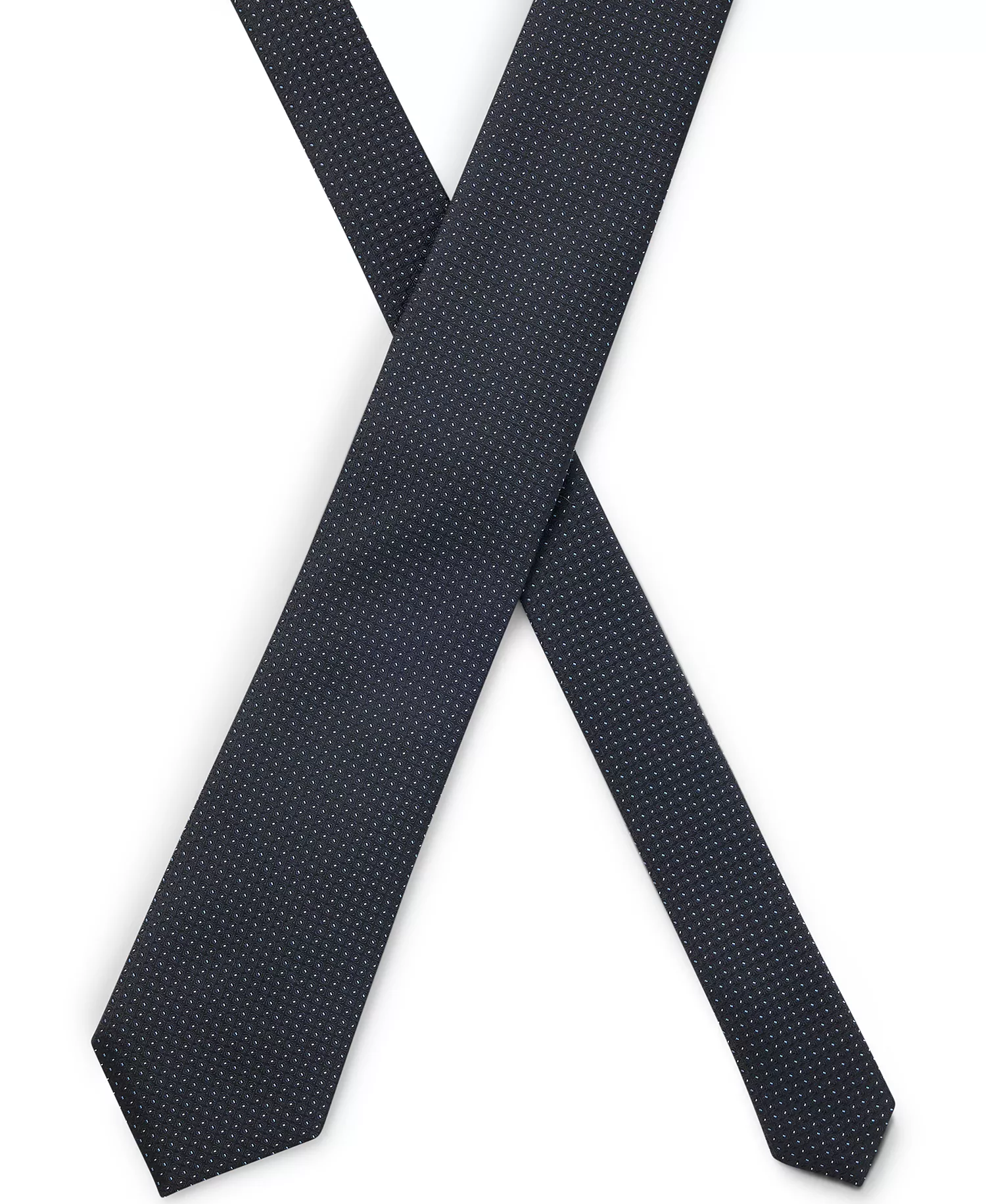 Men's Micro Pattern Silk-Blend Tie - Dark Blue - ONE SIZE