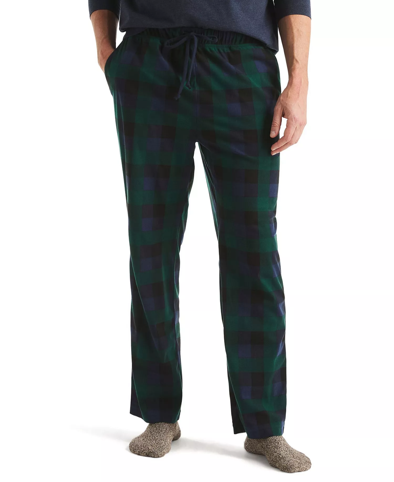 Men's Fleece Plaid Pajama Pants - Emraldyard - L