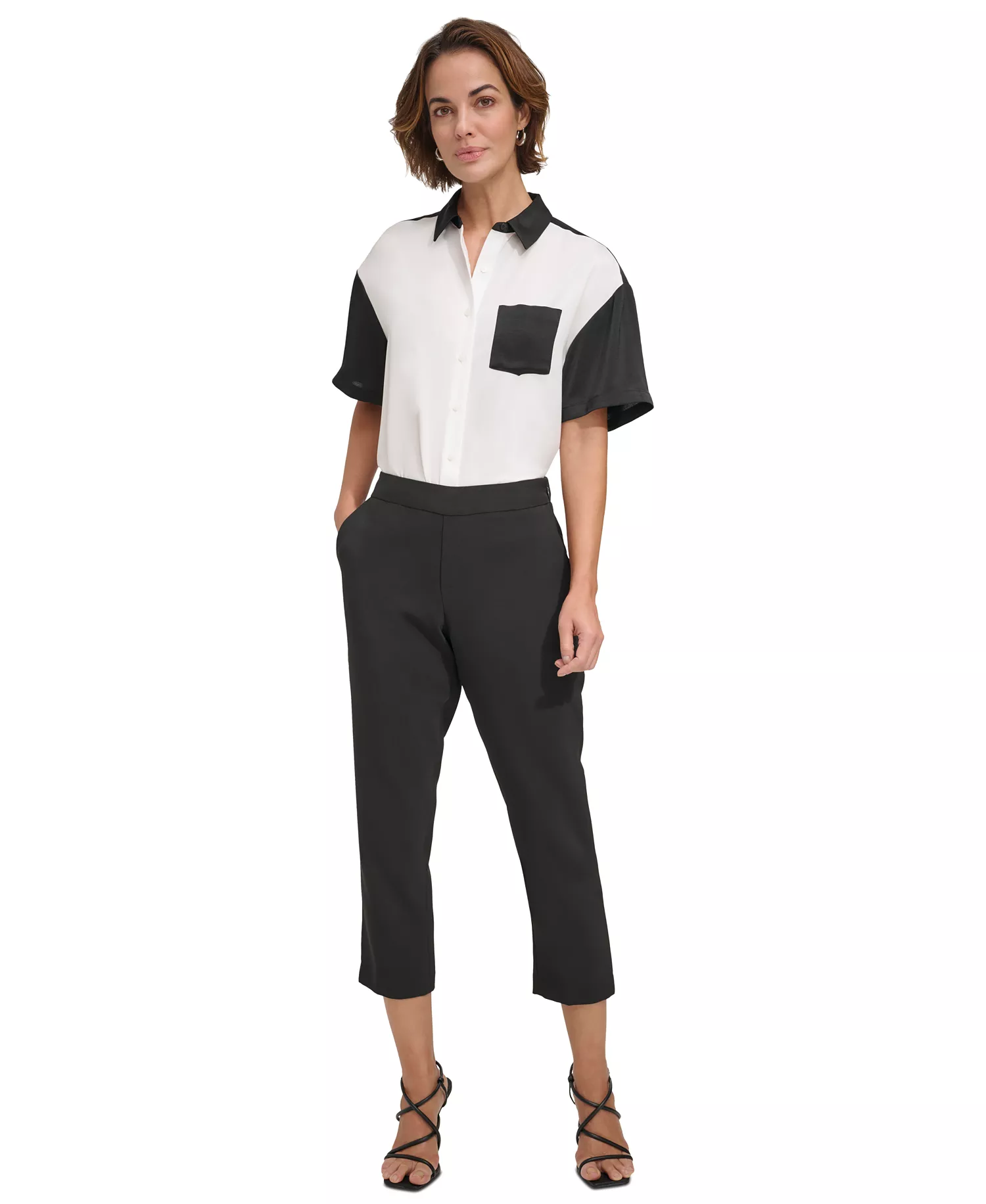 Women's Mid-Rise Pull-On Cropped Pants - Black - 0