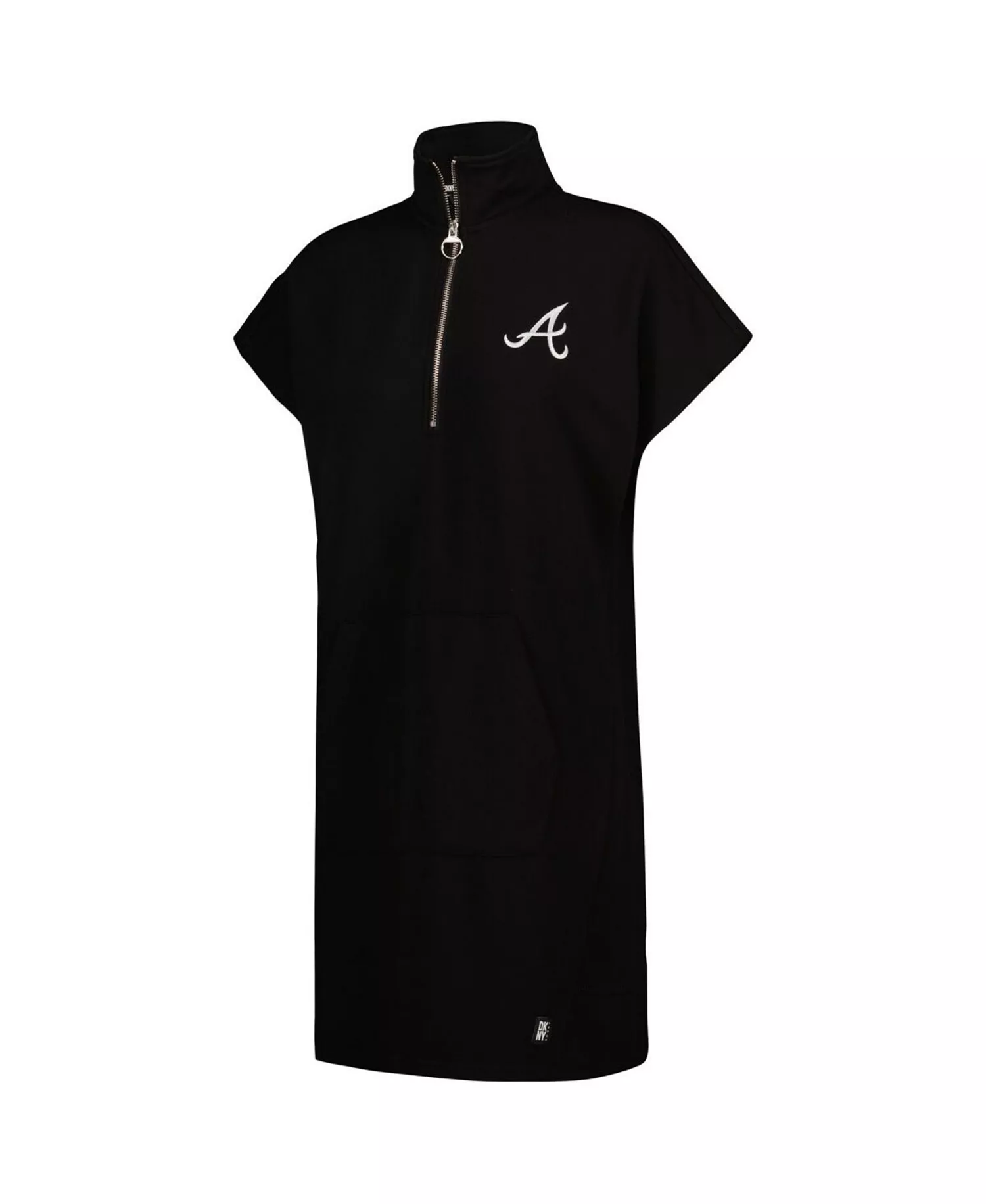 Women's Black Atlanta Braves Emily Quarter-Zip Sneaker Dress - Black - XXL