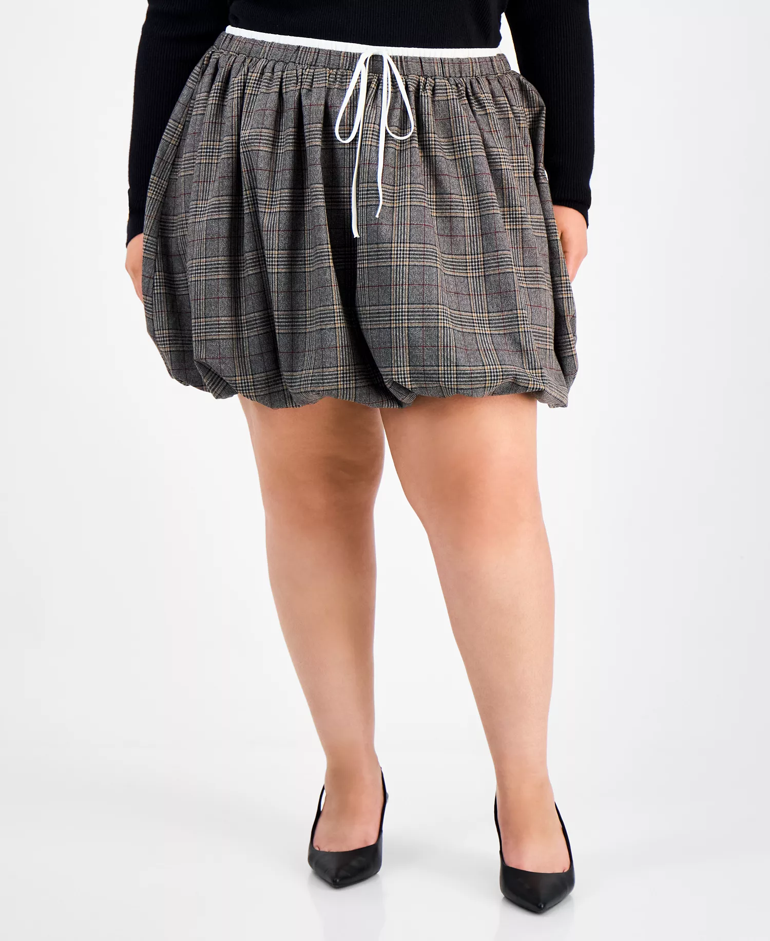 Trendy Plus Size Plaid Bubble Mini Skort, Macy's Exclusive - Plaid - 0X