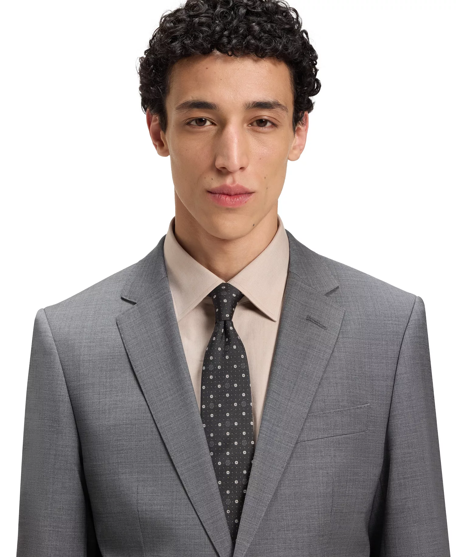 Men's Silk-Blend Monogram Tie - Open Gray - ONE SIZE