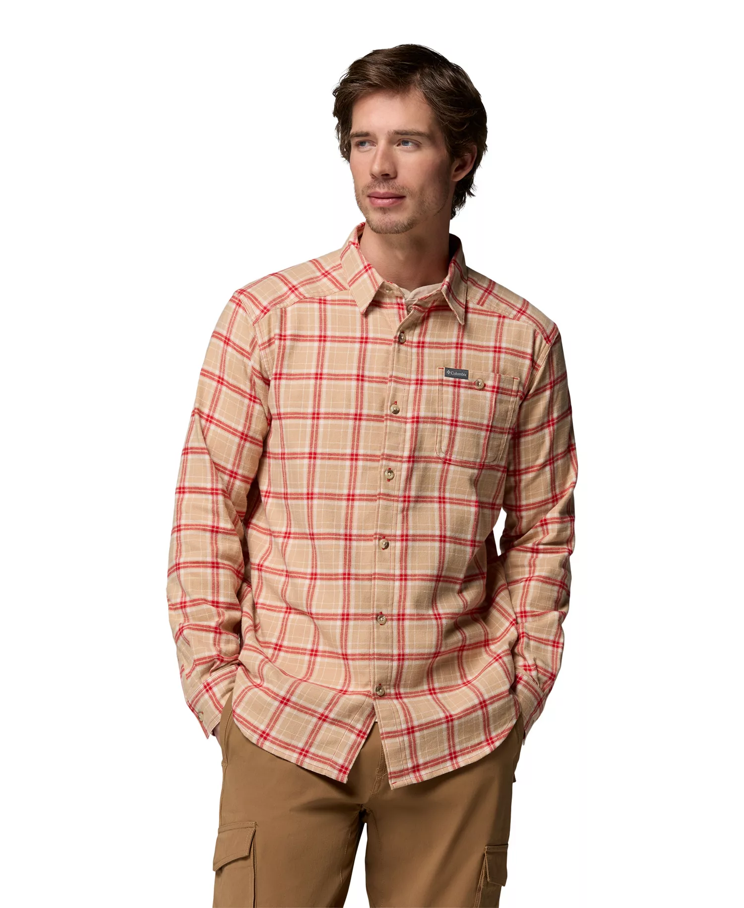 Men's Cornell Woods Flannel Long-Sleeve Shirt - Mountain Red - M