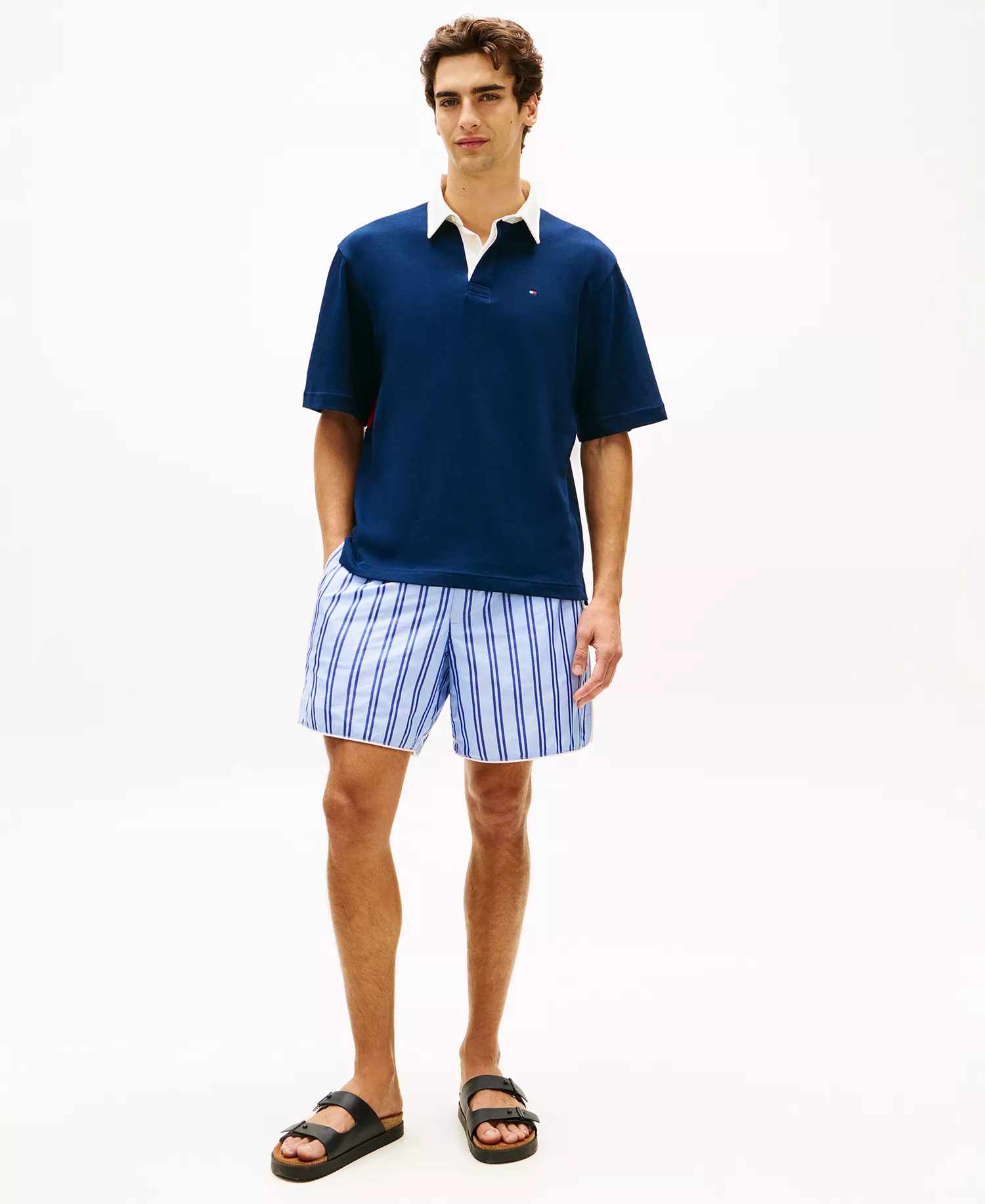 Men's Regular Flag Rugby Polo Shirt - Carbon Navy - L