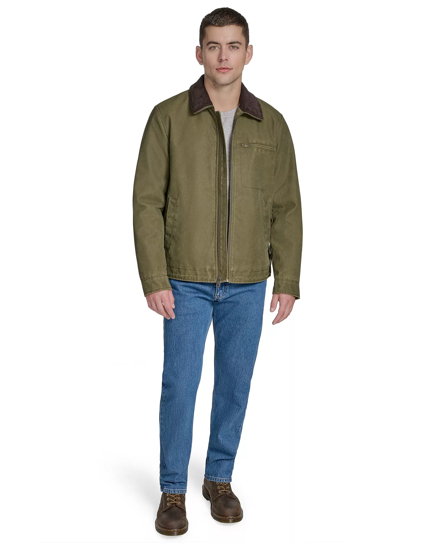 Men's Corduroy Collar Depot Jacket - Light Olive - L