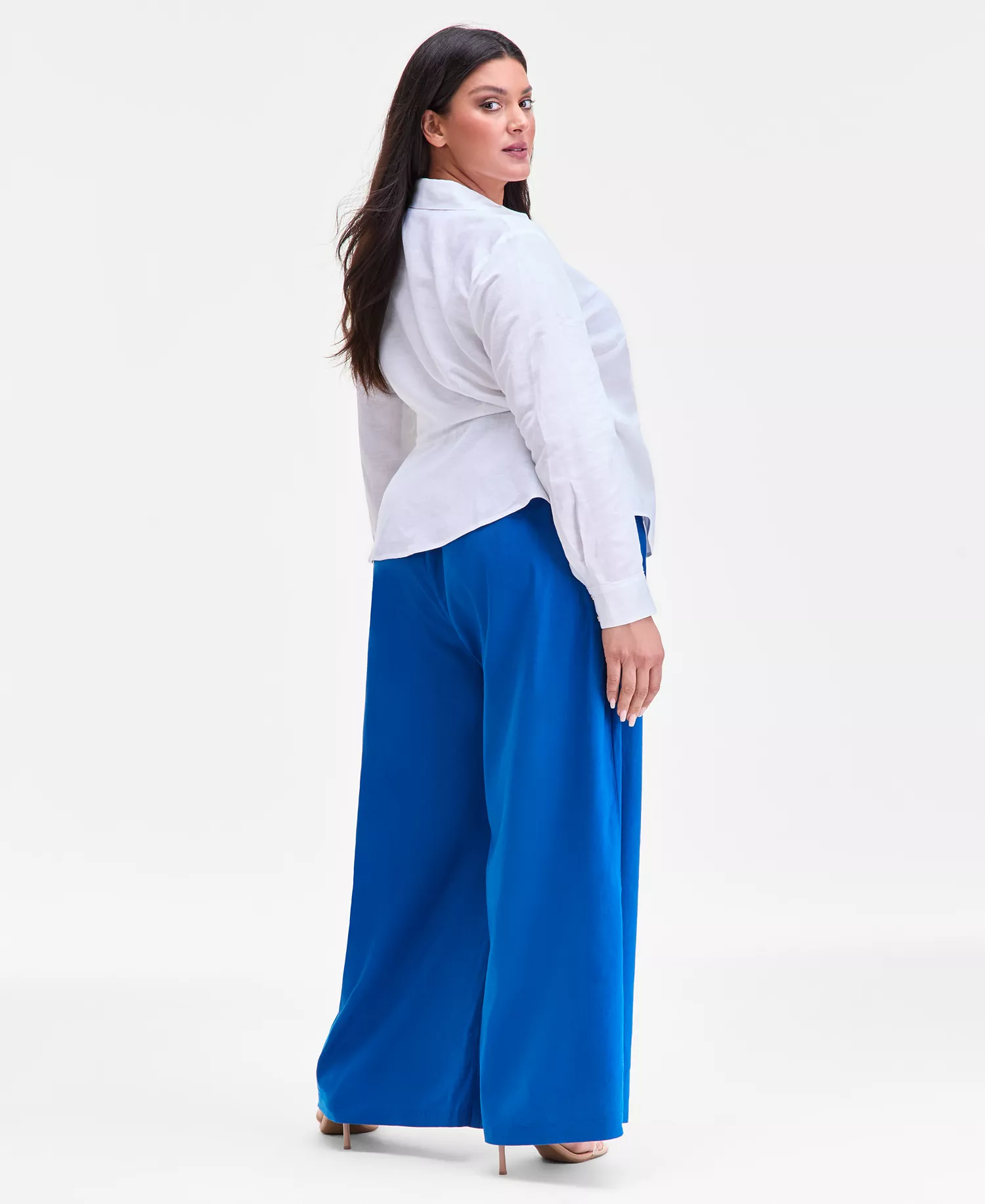 Plus Size Linen-Blend Tied Surplice Top, Exclusively at Macy's - Bright White - 0X