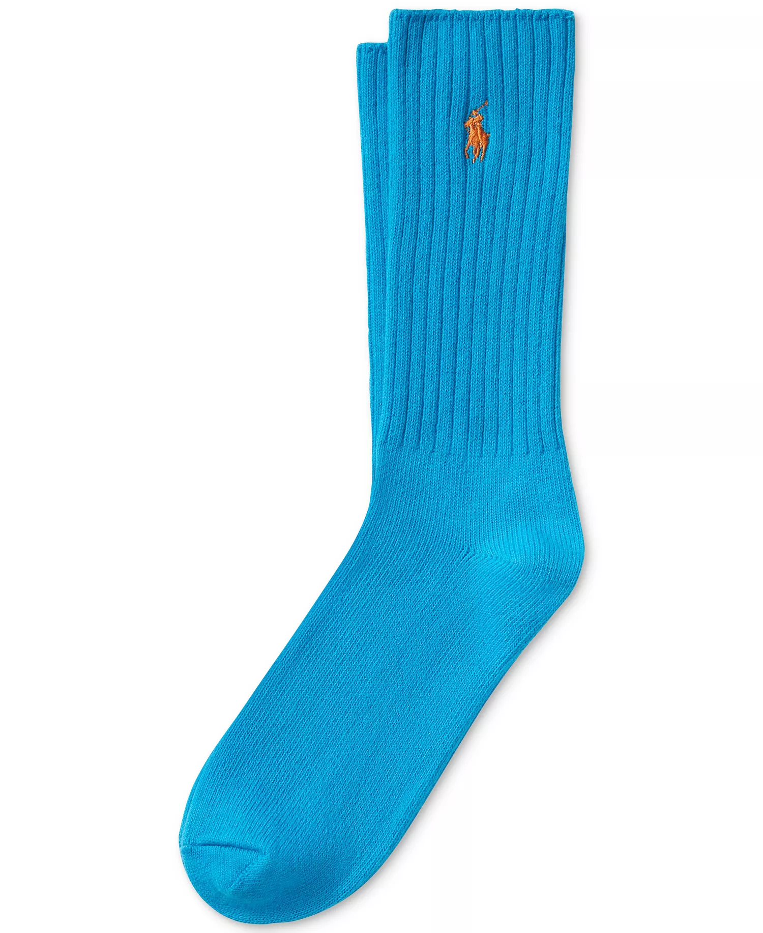 Men's Single Classic Crew Socks - Aqua - 10-13