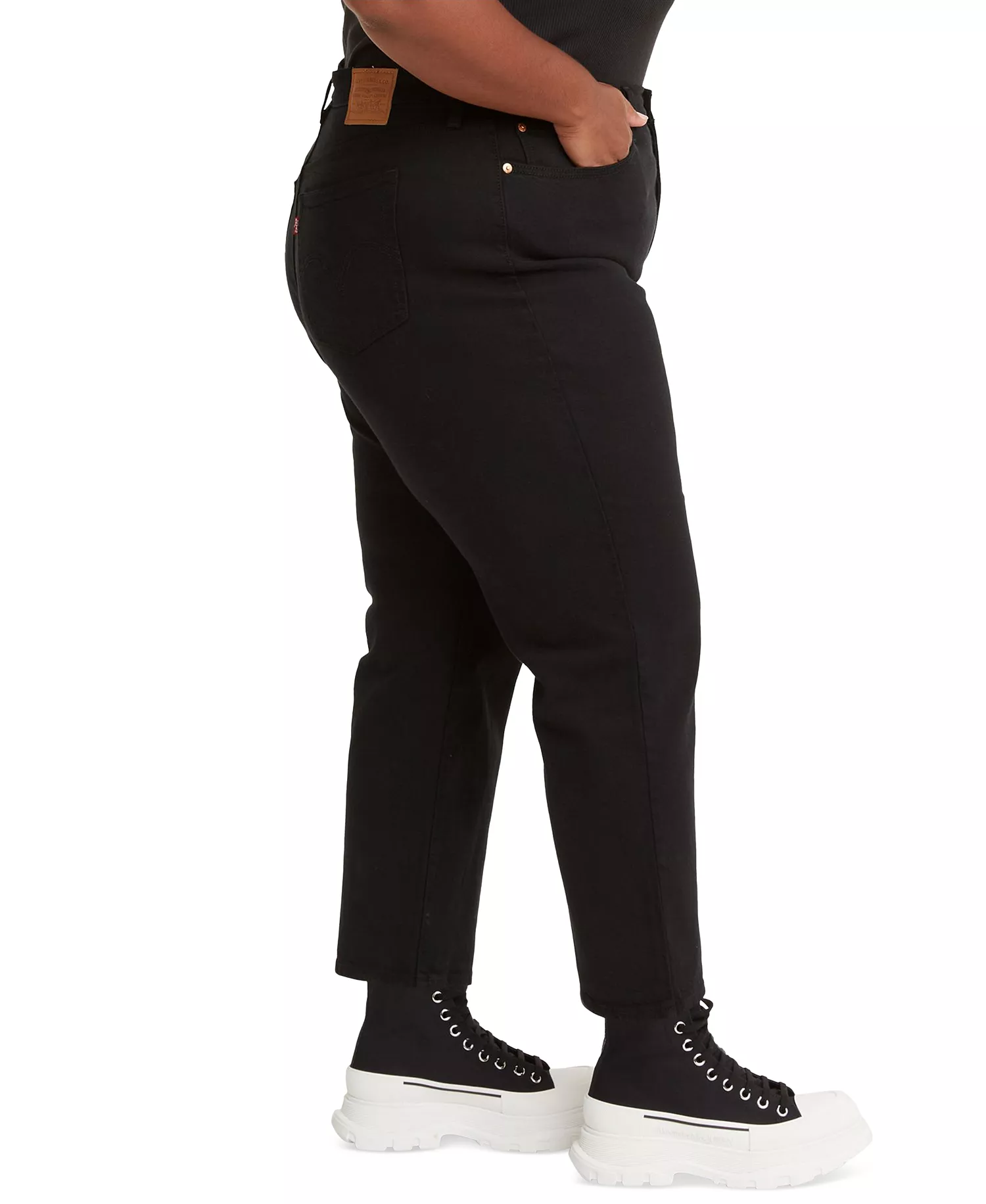 Plus Size Wedgie High-Rise Straight-Leg Jeans  - Black Sprout - 14W