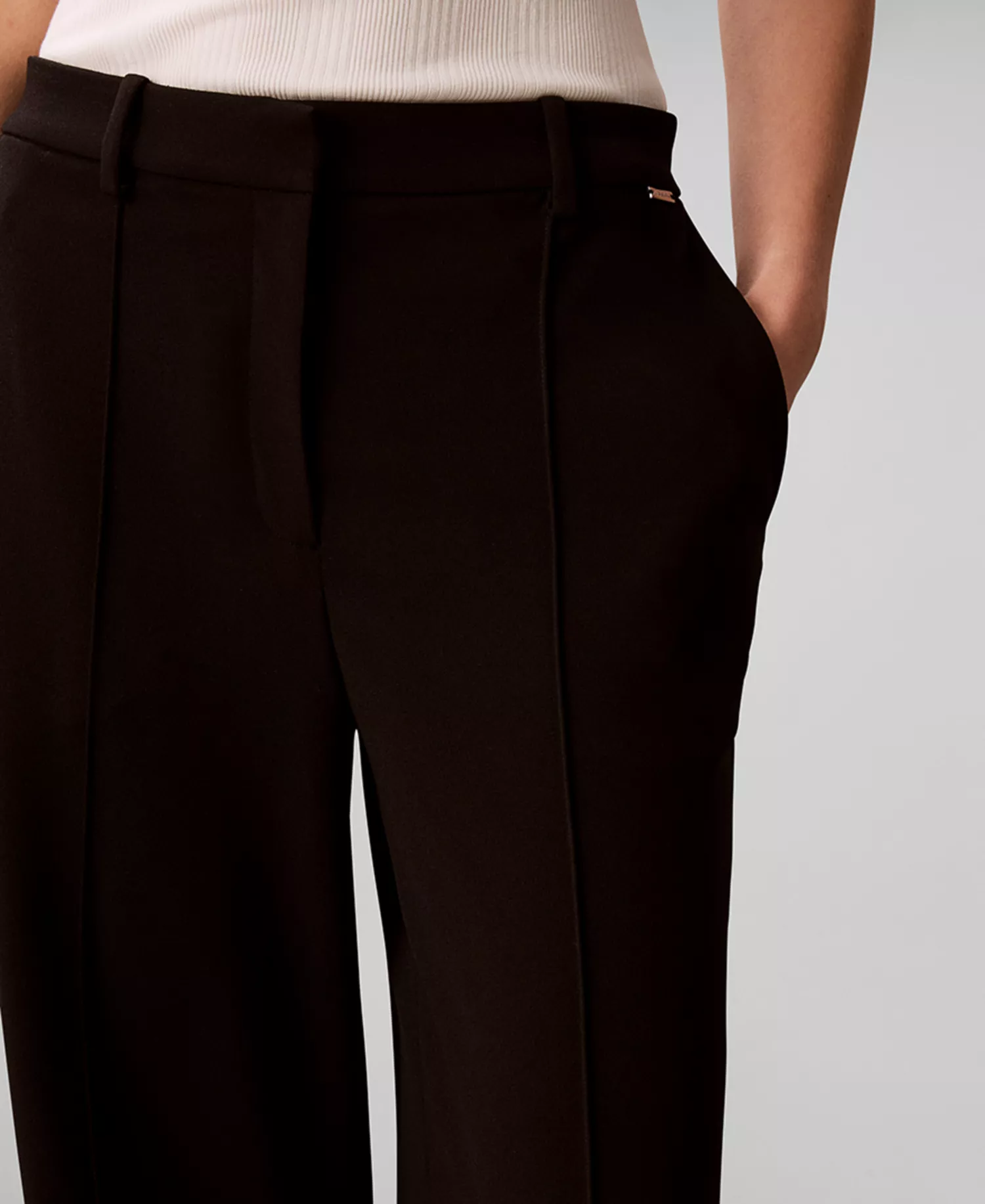 Women's High Rise Wide Leg Pants - Black - 10