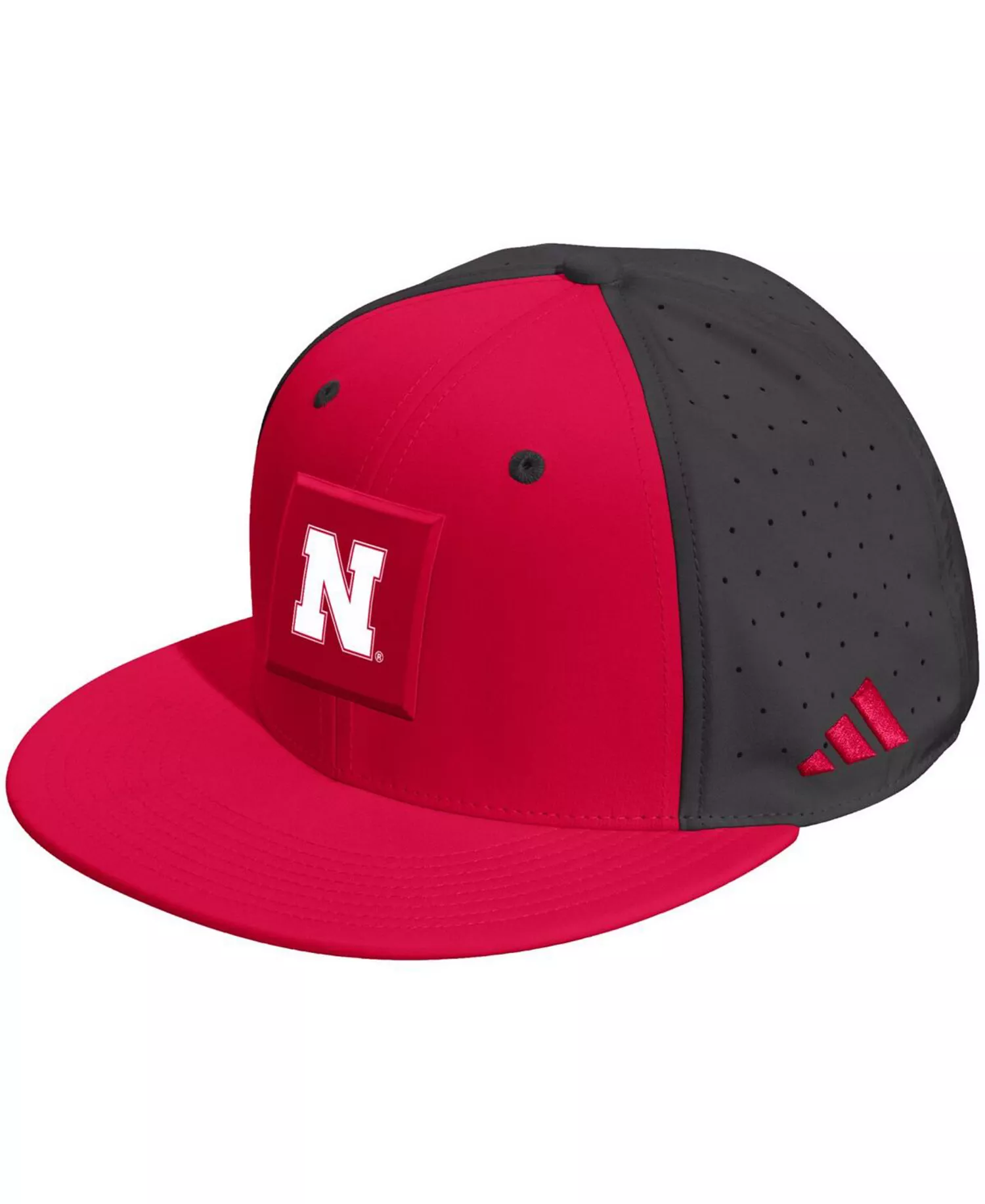 Men's and Women's Scarlet/Black Nebraska Huskers Performance Flat Bill Adjustable Hat - Scarlet, Black - ONE SIZE
