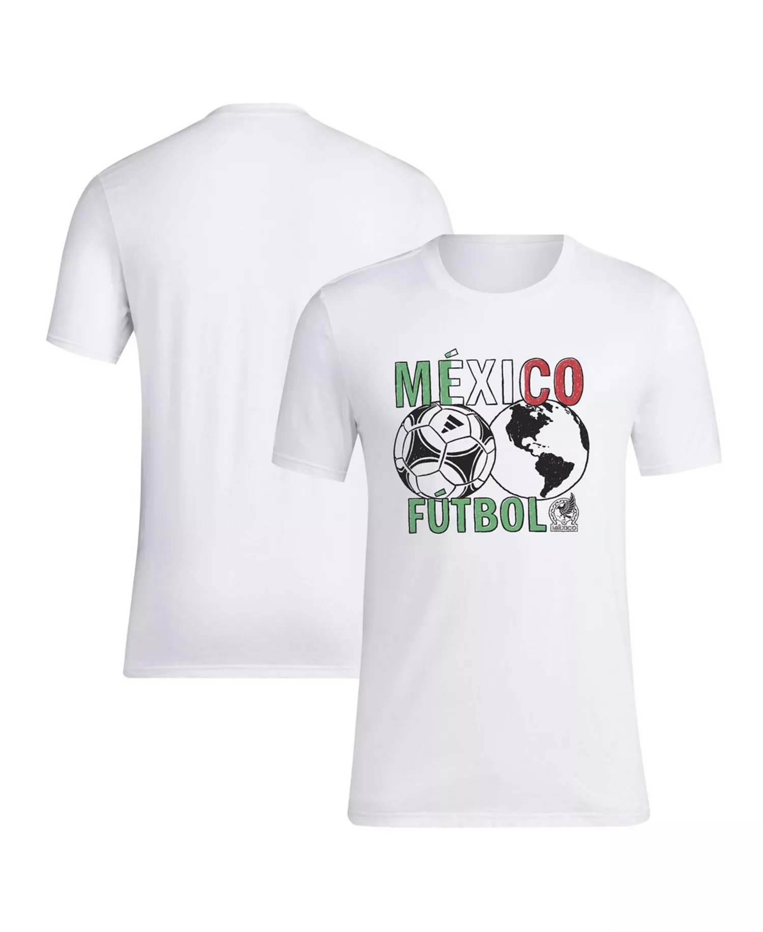 Men's White Mexico National Team Around the World T-Shirt - White - 3XL