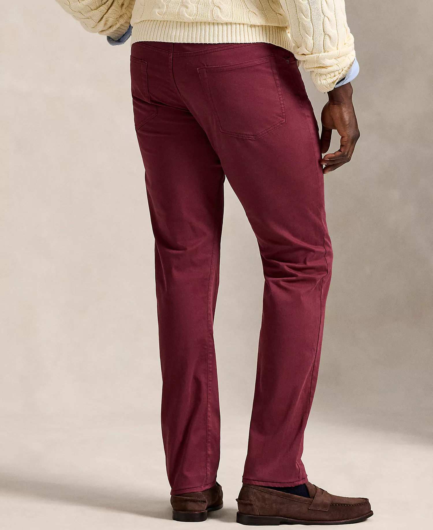 Men's Big & Tall Varick Slim Straight Stretch Sateen Pants - Red Wine - 36x36