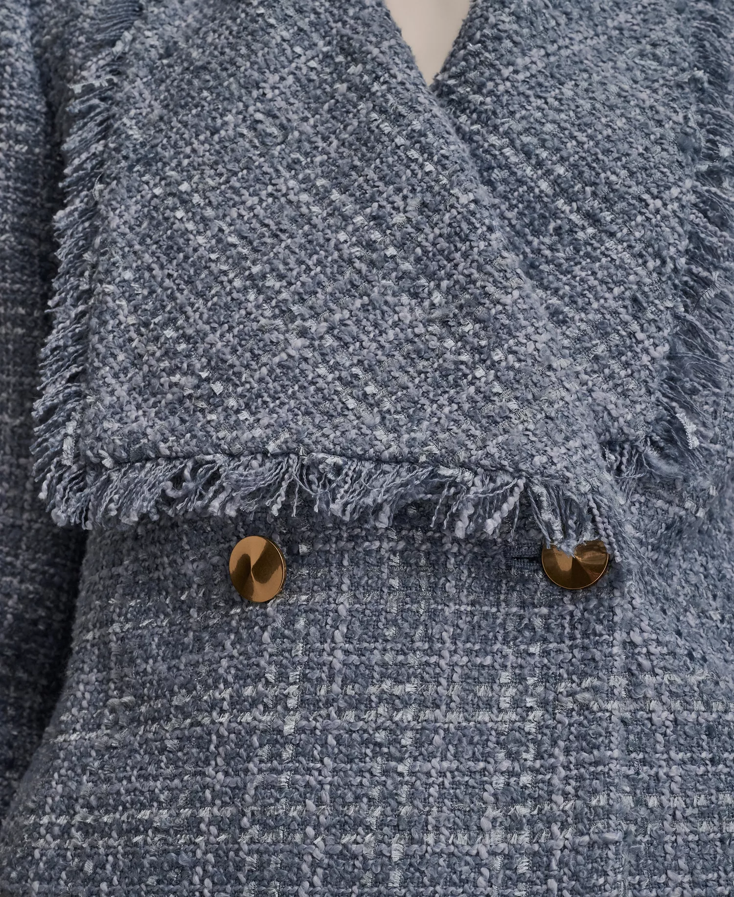 Women's Shawl Collar Fringe Detail Wrap Jacket - Tempest - 10