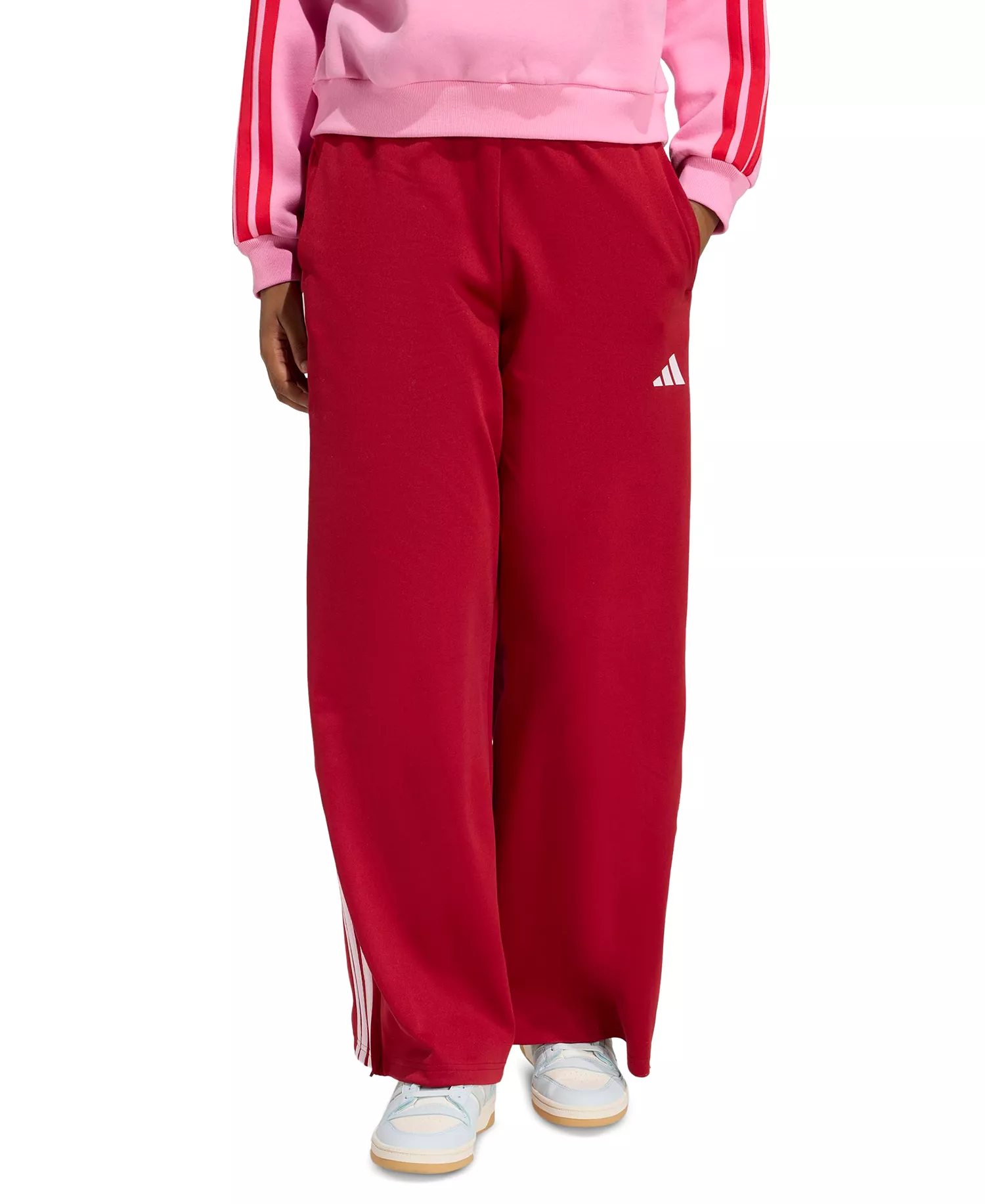 Women's Sportswear Wide Leg Pants - Active Maroon/clear Pink - 2XL