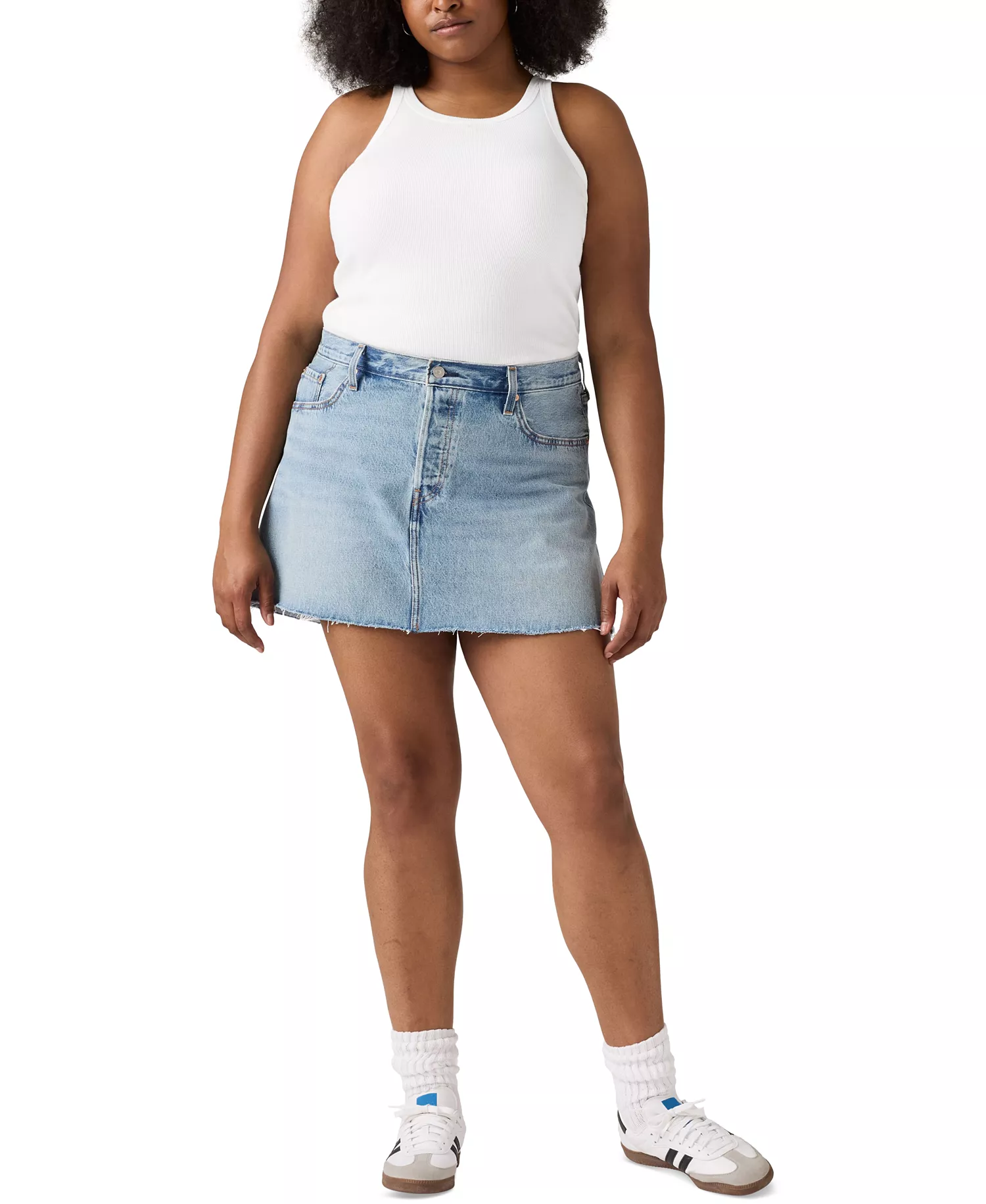 Plus Size Cotton Iconic 501® Mid-Rise Denim Skirt - Woven Minutes Plus - 16W