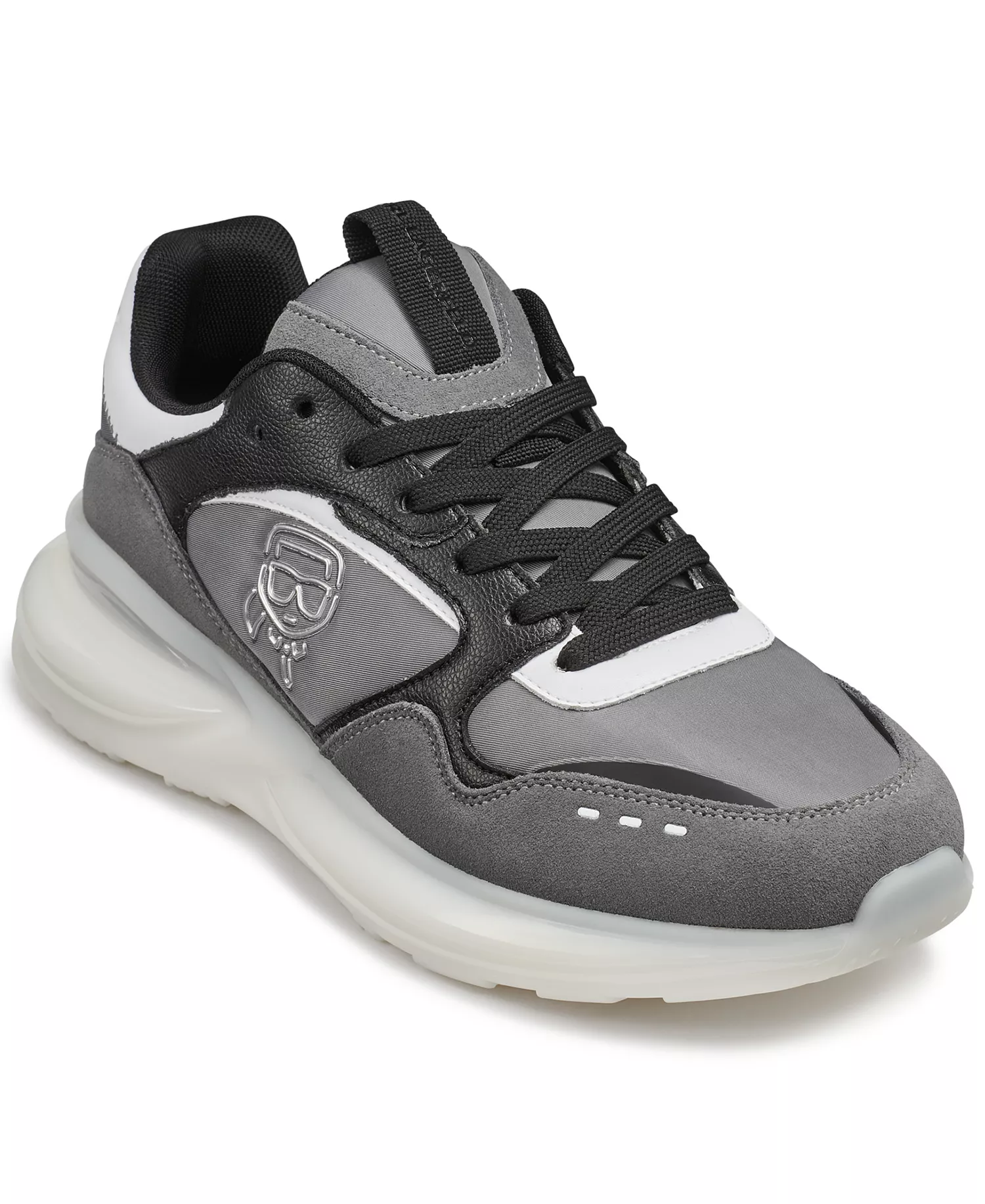 Men's Side Karl Head Profile Logo Sneakers - Gray - 10.5M