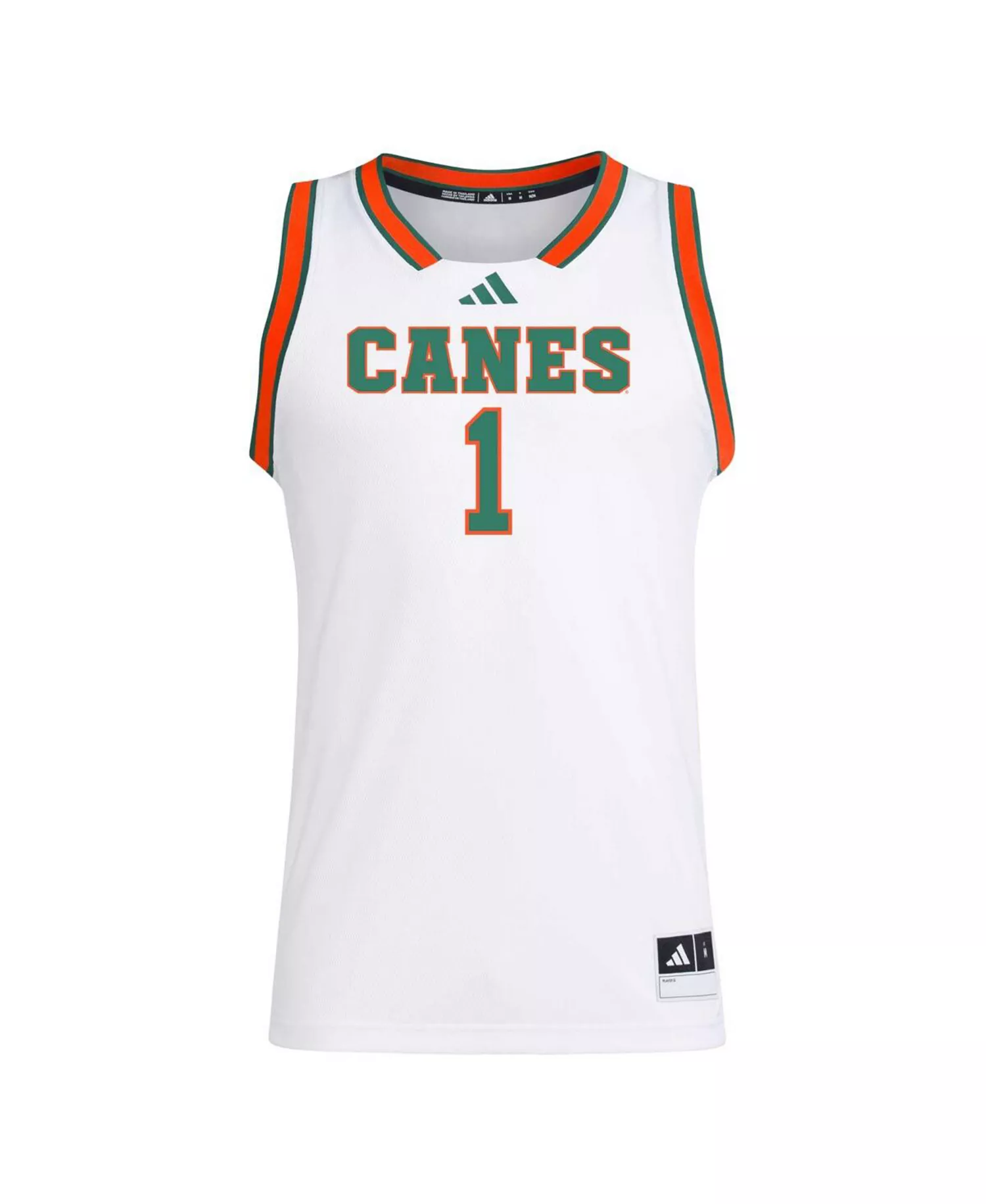 Men's 1 White Miami Hurricanes Replica Swingman Jersey - White - 2XL