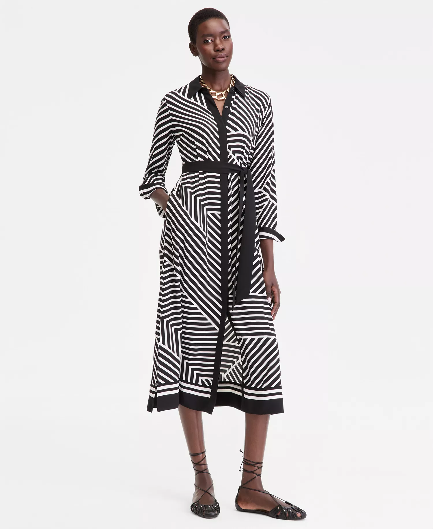 Women's Long Sleeve Geo Print Shirtdress, Macy's Exclusive  - Rilla Patch - L