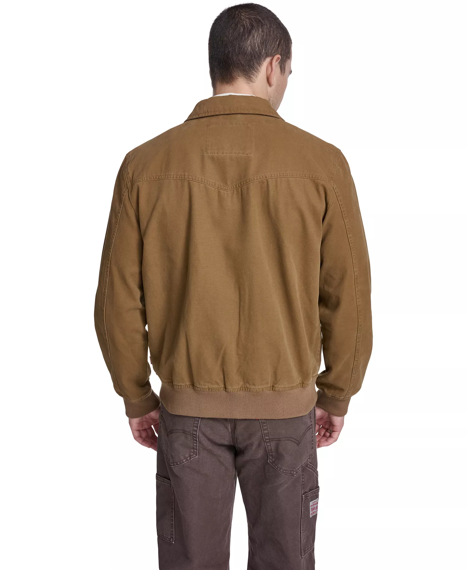 Men's Cotton Western Bomber Jacket - Brown - 2XL