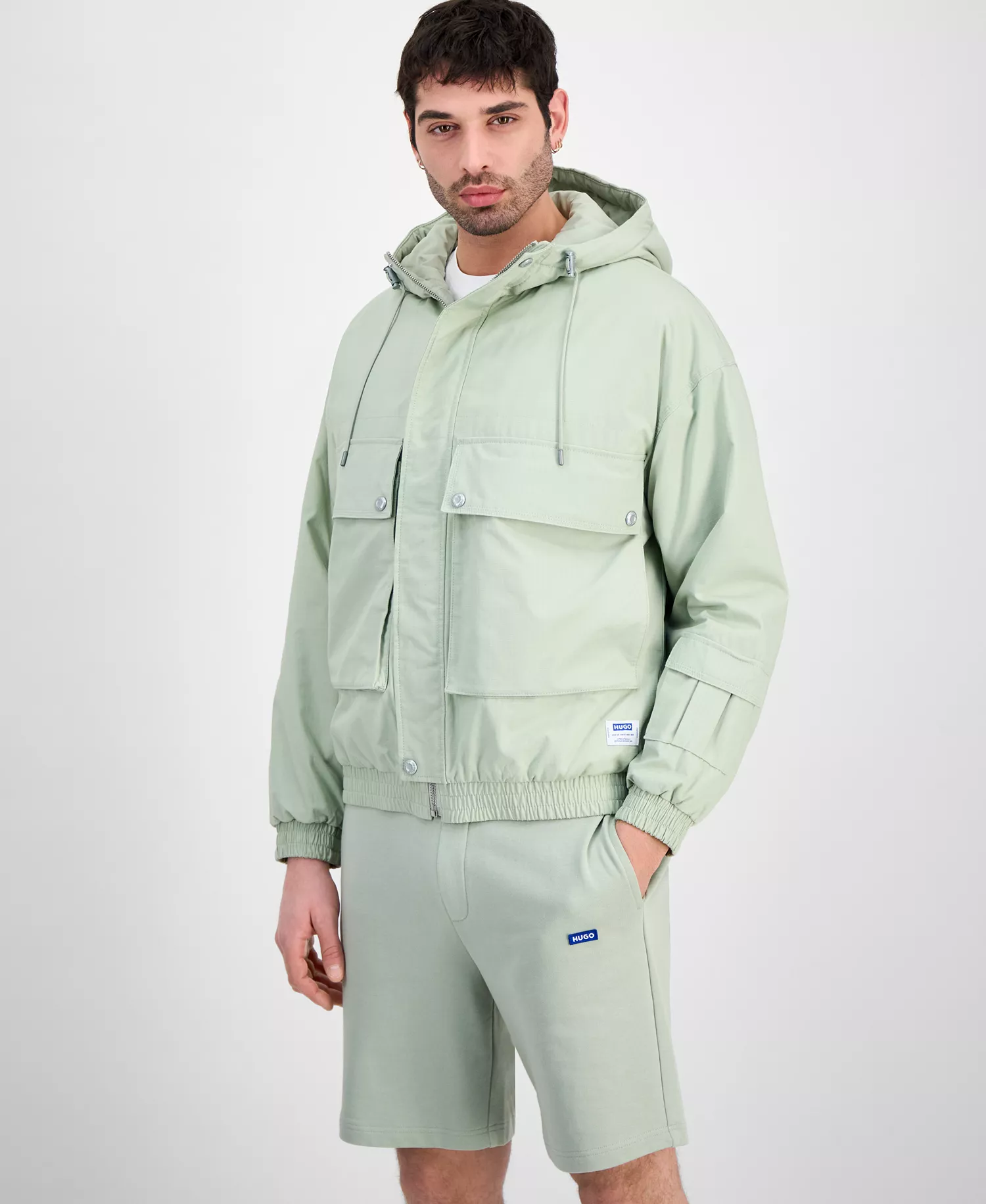 HUGO by Men's Beckson Hooded Jacket - SEAFOAM - 2XL