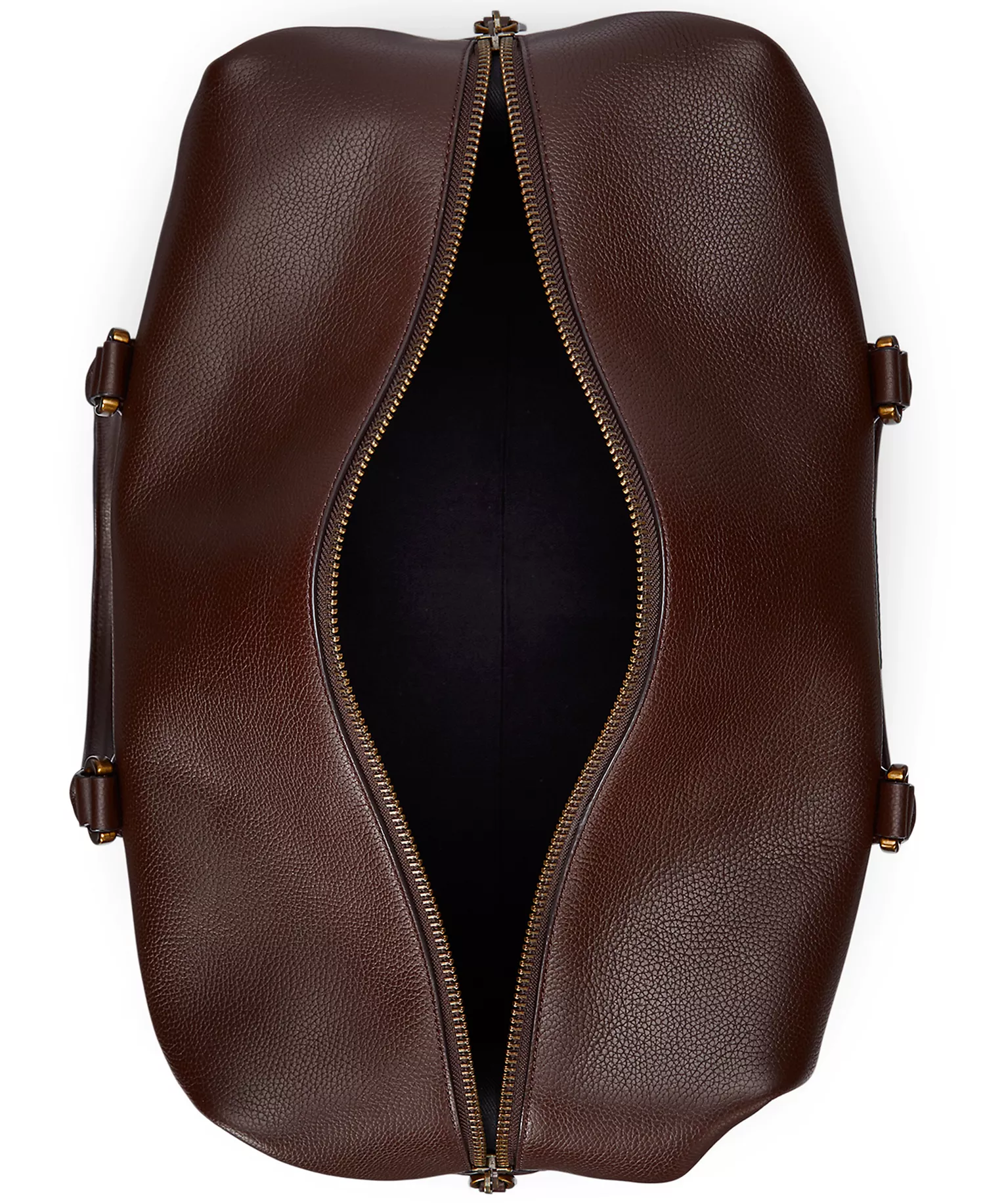 Men's Pebbled Leather Duffel - Dark Brown - No Size