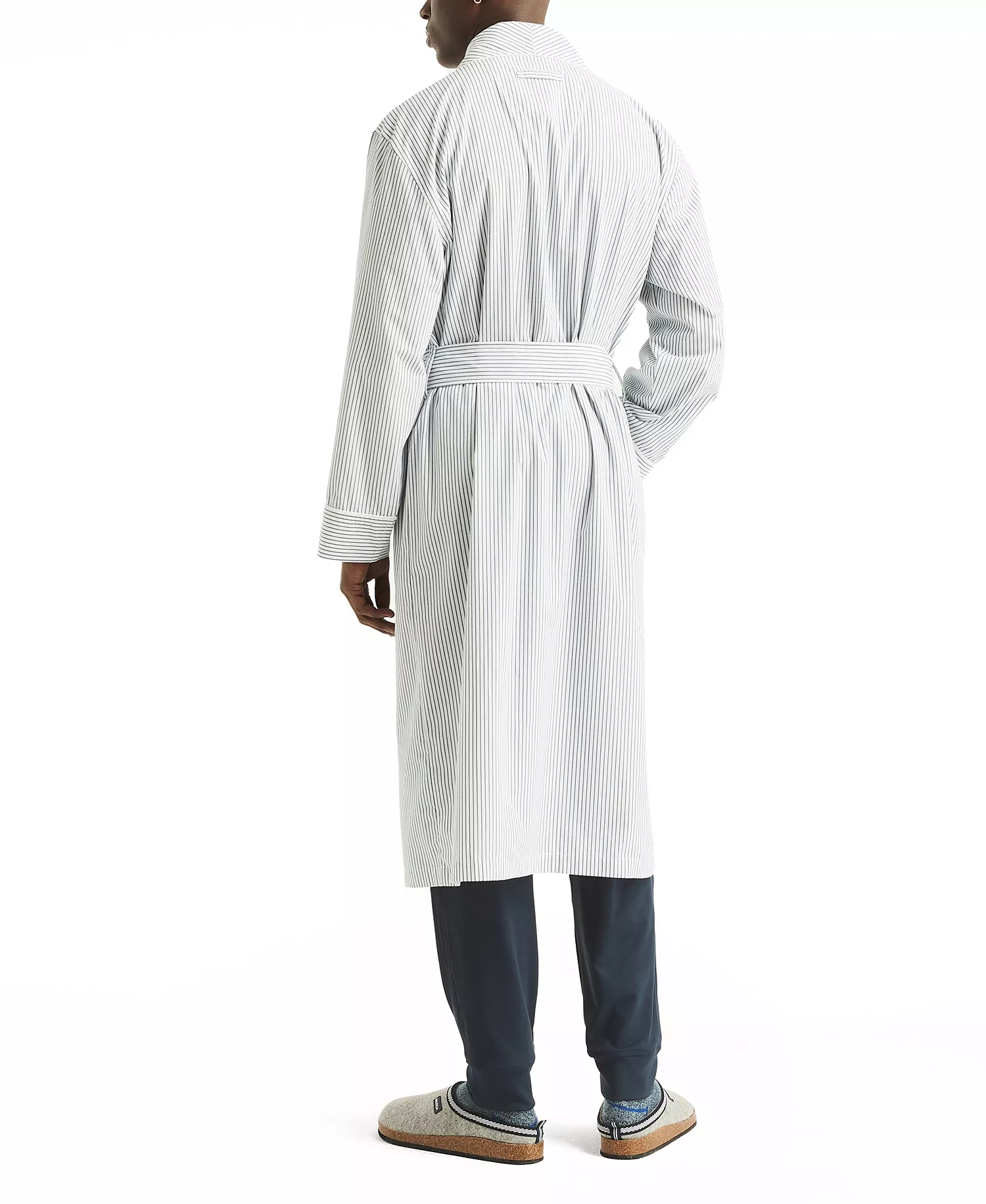 Men's Crafted Striped Robe - Ensign Blue - L/XL