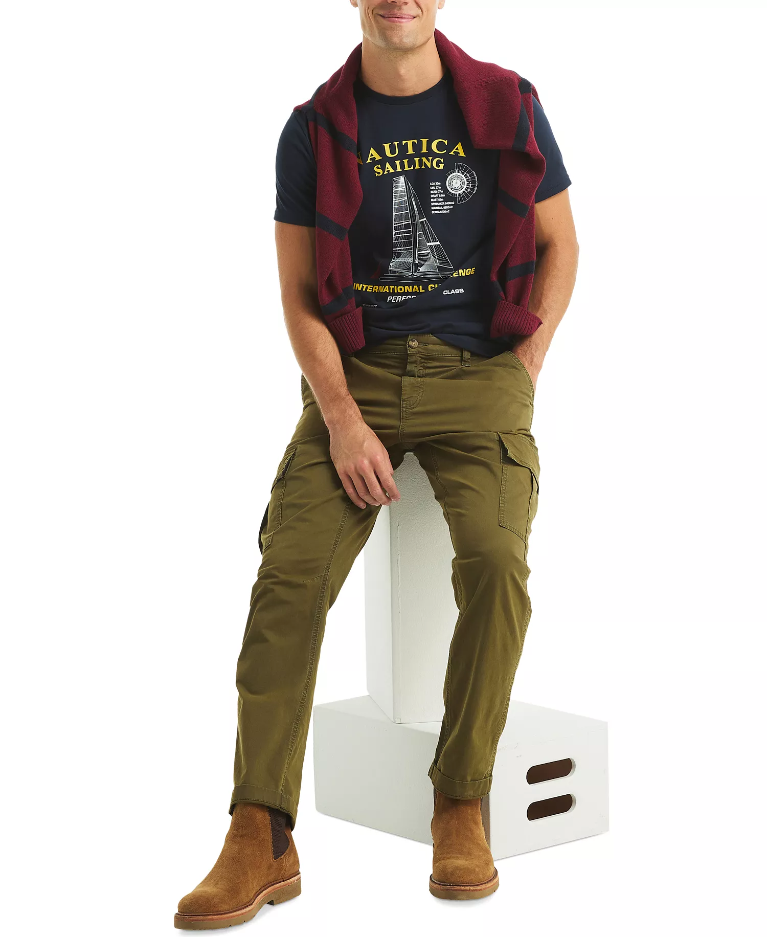 Men's Short Sleeve International Challenge Graphic T-Shirt - Navy Seas - 2XL