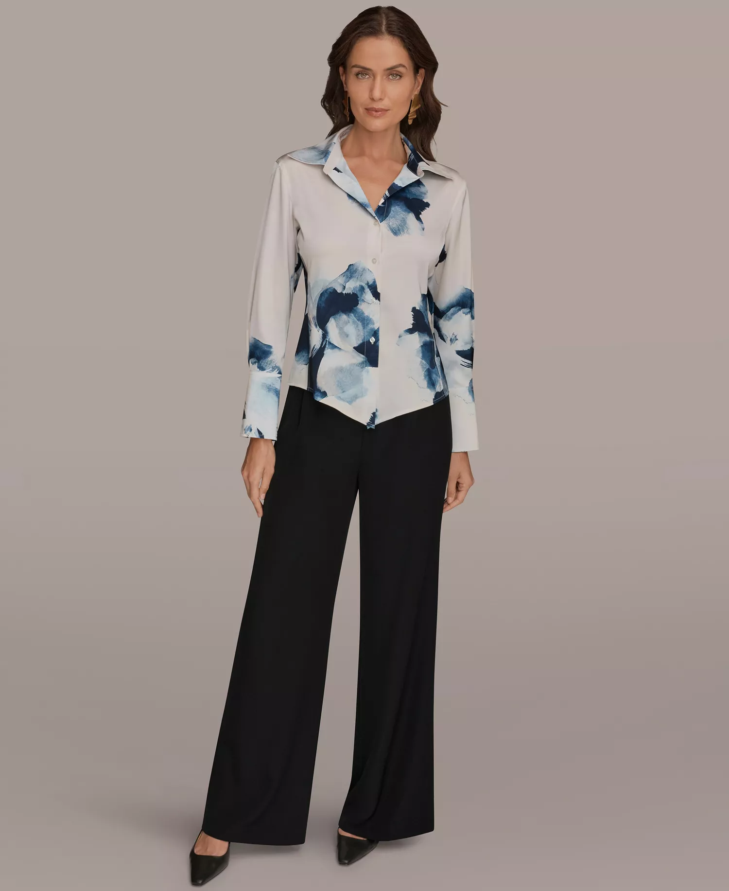 Petite Long-Sleeve Shirt - Nightfall/Sea Mist Multi - P/L