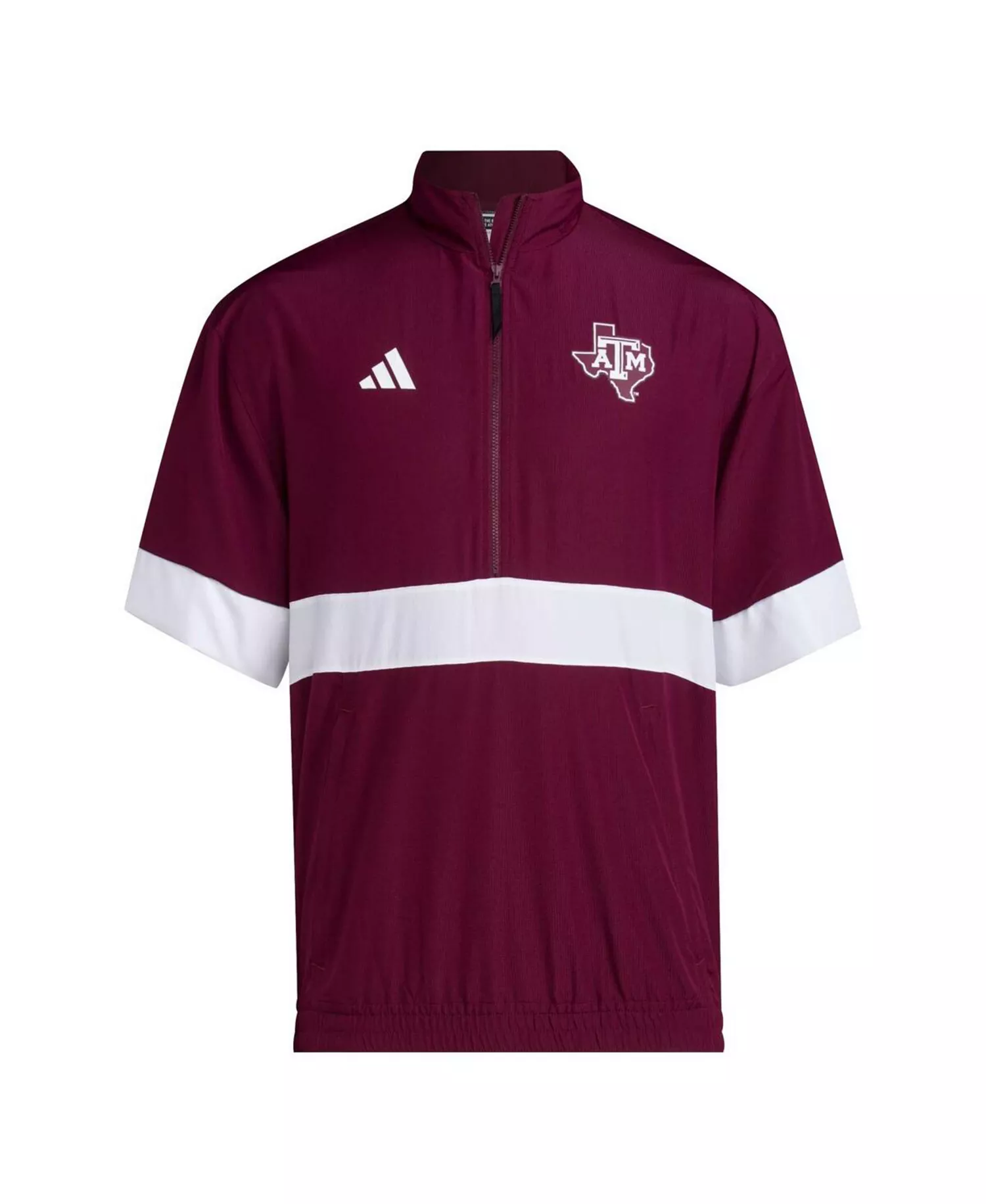 Men's Maroon Texas A&M Aggies Strategy Short Sleeve Half-Zip Jacket - Maroon - 2XL
