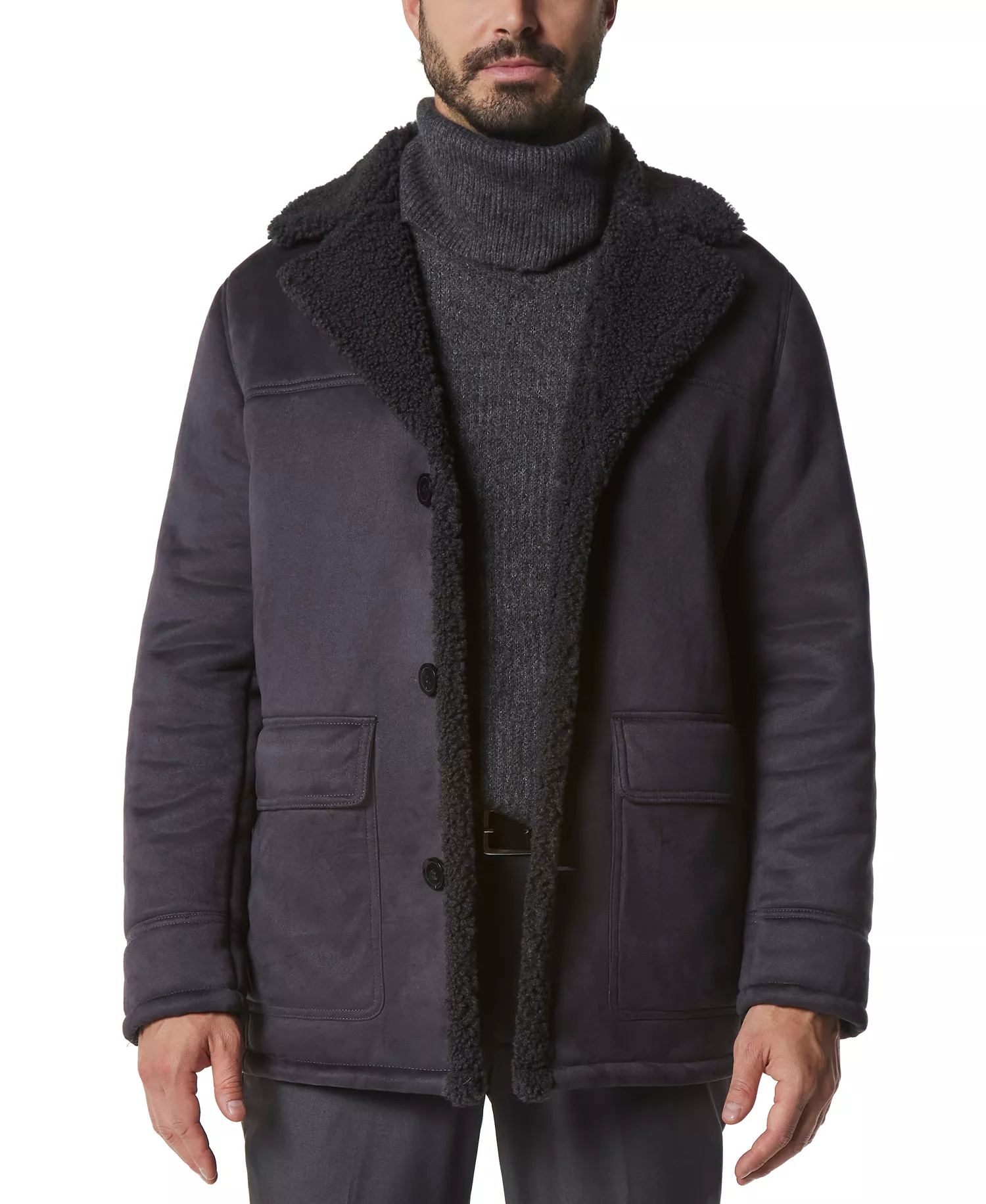 Men's Jarvis Faux Shearling Jacket - Charcoal - M