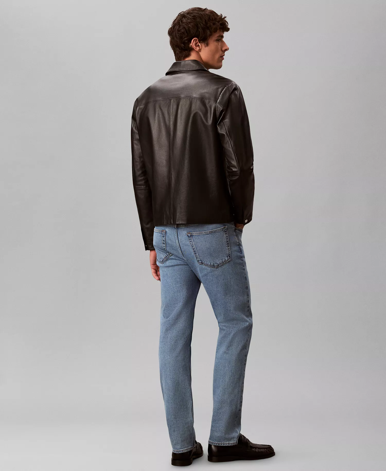 Men's Straight-Fit Stretch Denim Jeans - Adam Lt Stone - 30x30