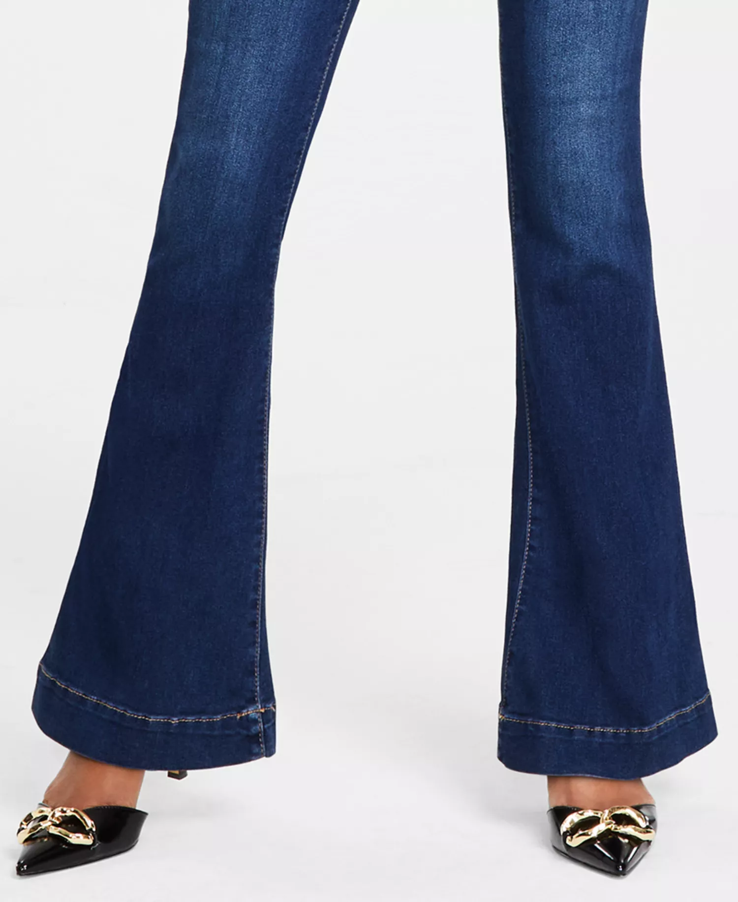 Women's High Rise Pull-On Flare Jeans, Created for Macy's - MEDIUM INDIGO - 4