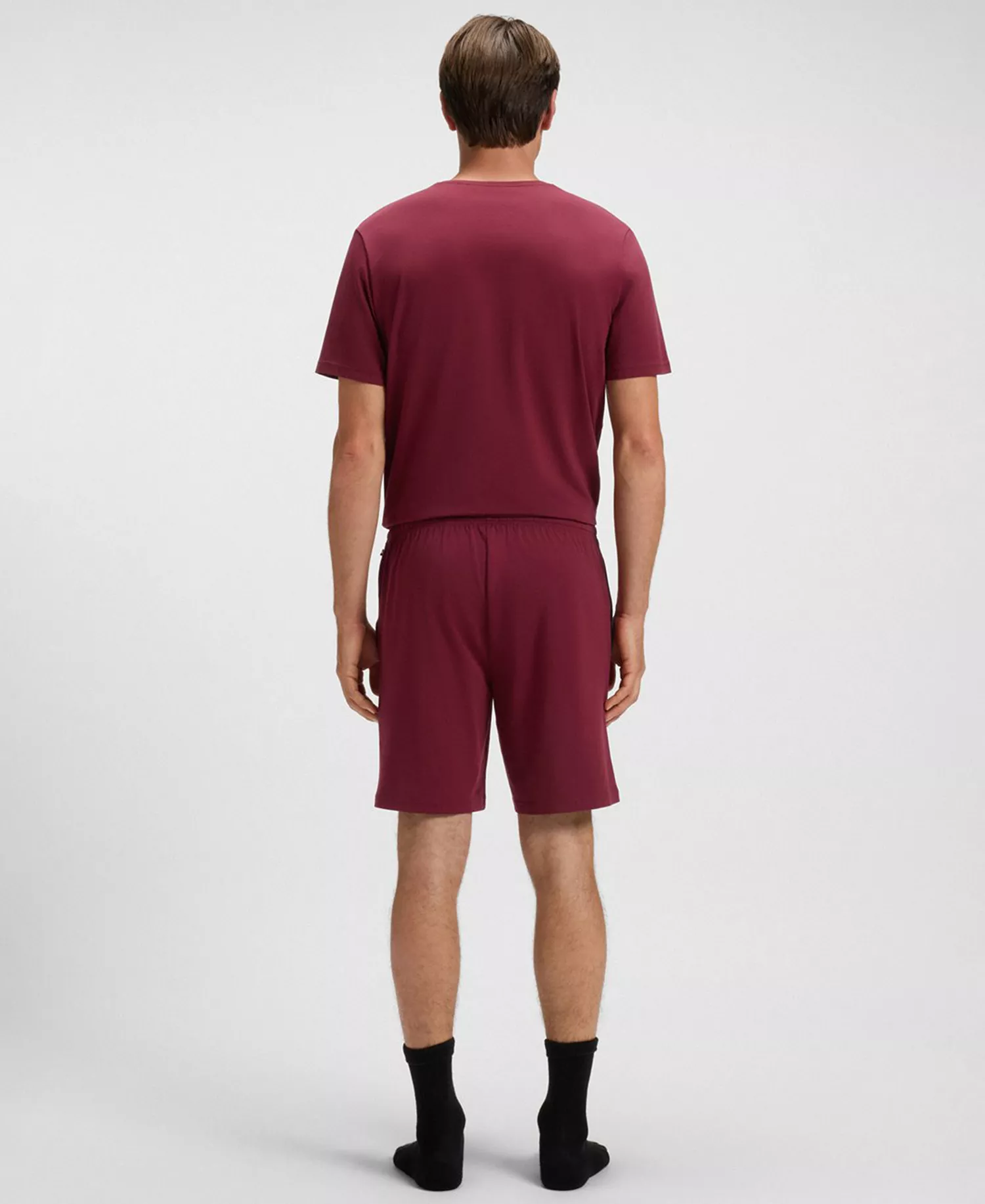 Men's Mix and Match Drawstring Waistband Shorts - Burgundy - L