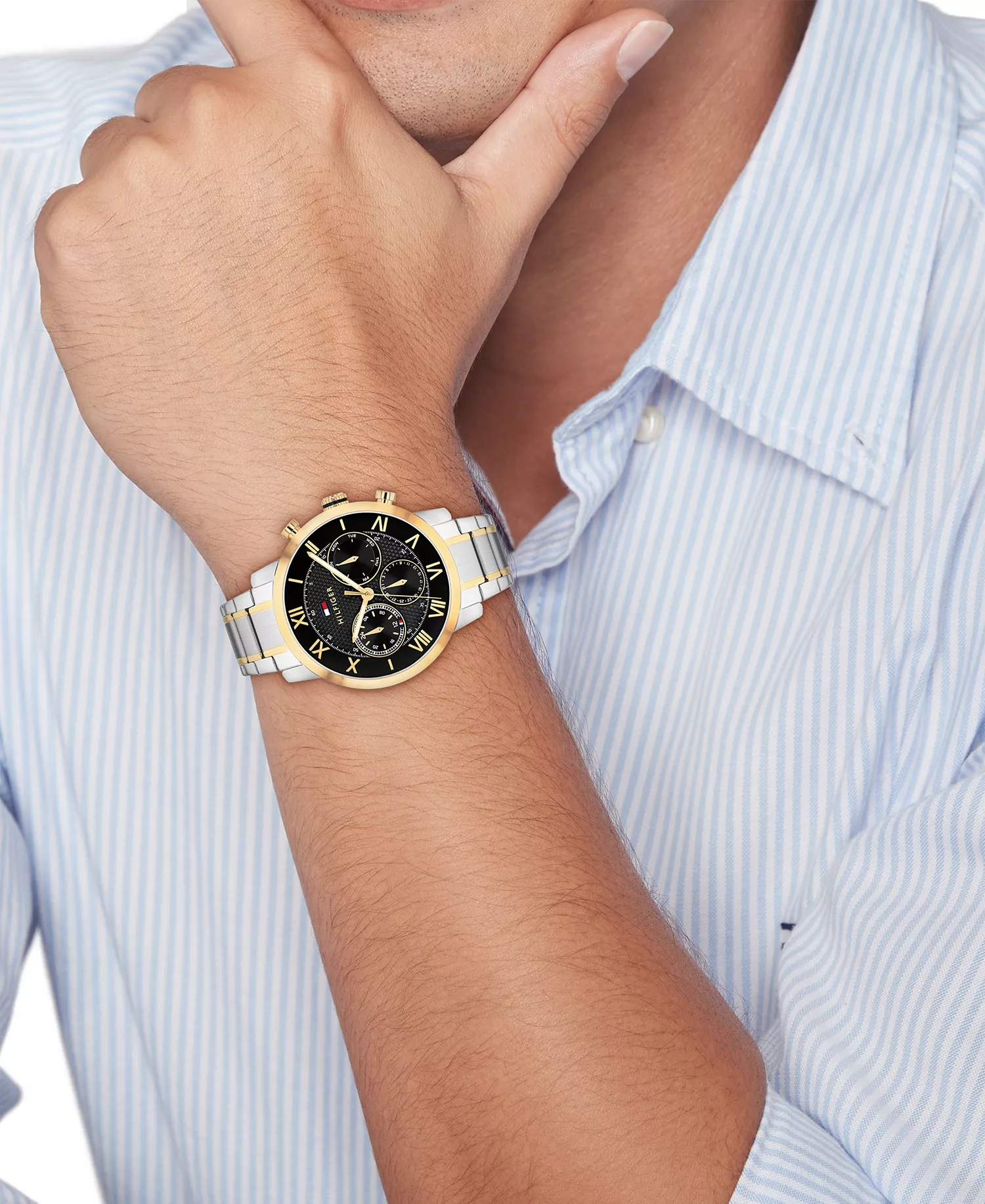 Men's Multifunction Two Tone Stainless Steel Bracelet Watch, 42mm - Two Tone - 42