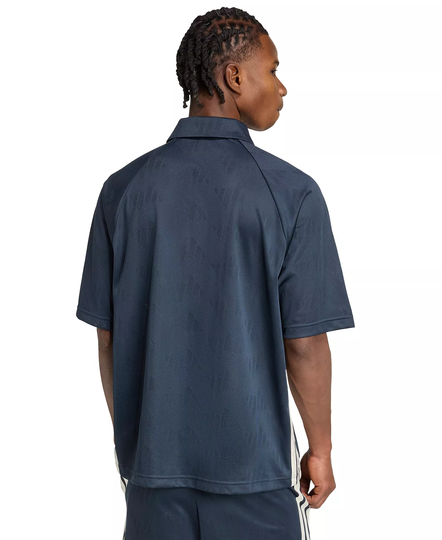 Men's Stadium 3-Stripes Jacquard Short-Sleeve Polo Shirt - Aurora Ink - 2XL