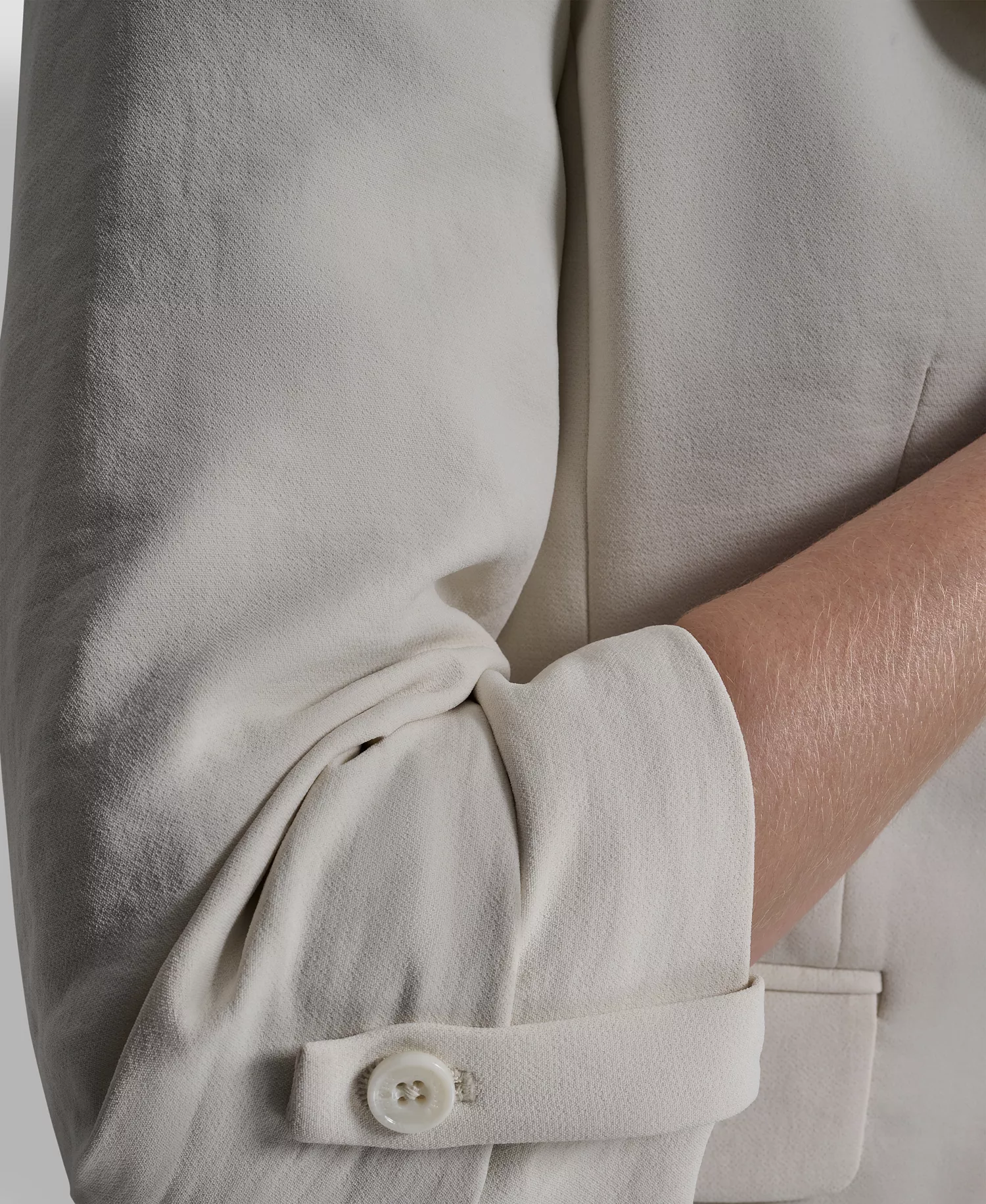 Women's Notch Collar One-Button Blazer - Ecru - 10