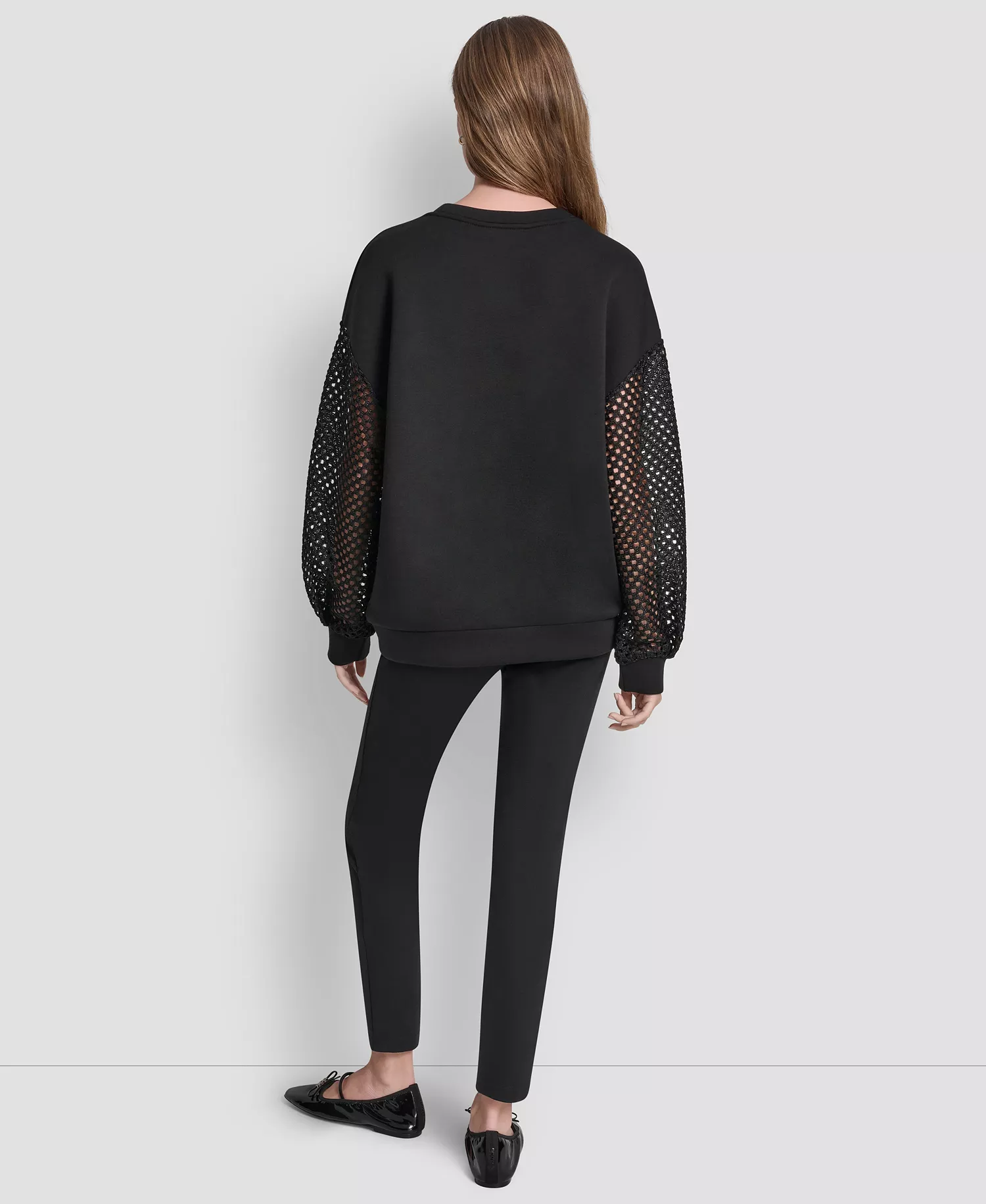 Women's Fauchet Long-Sleeve Crewneck Pull-On Sweatshirt - Black - L