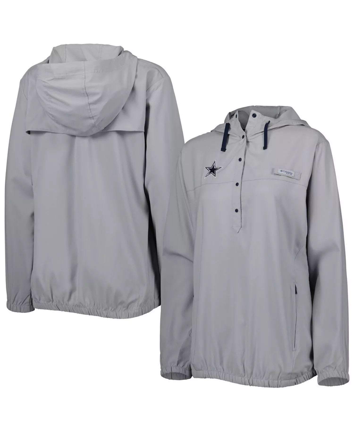 Women's Gray Dallas Cowboys Tamiami Omni-Shade Pullover Hoodie Jacket - Gray - M