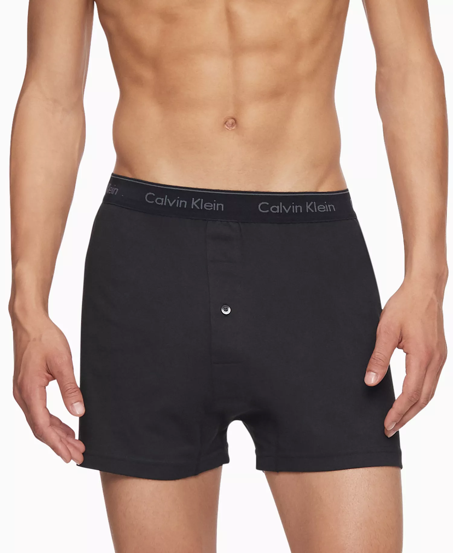 Men's 3-Pack Cotton Classics Knit Boxers Underwear - Black - L