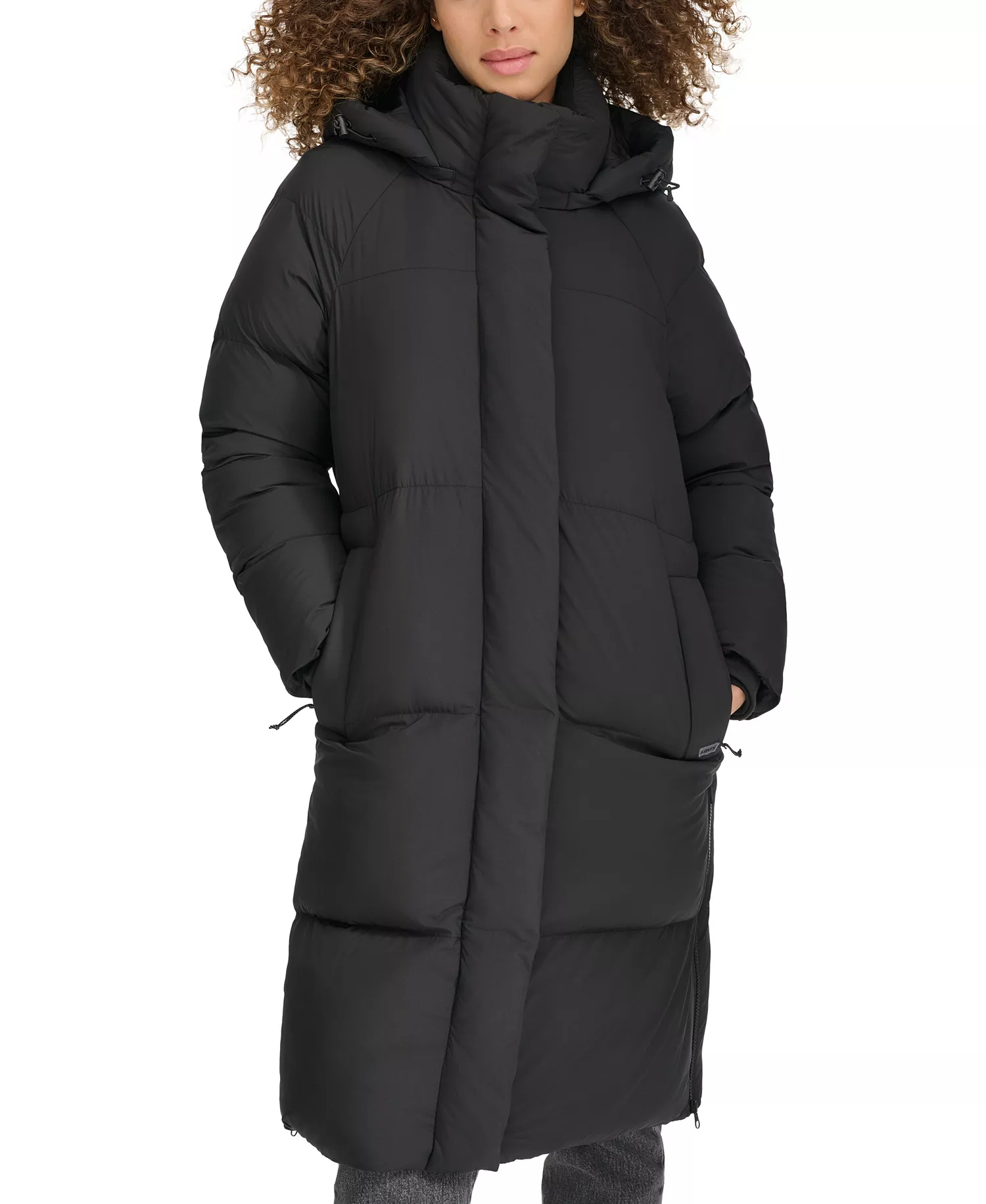 Women's Mid-Length Puffer Jacket - Black - L