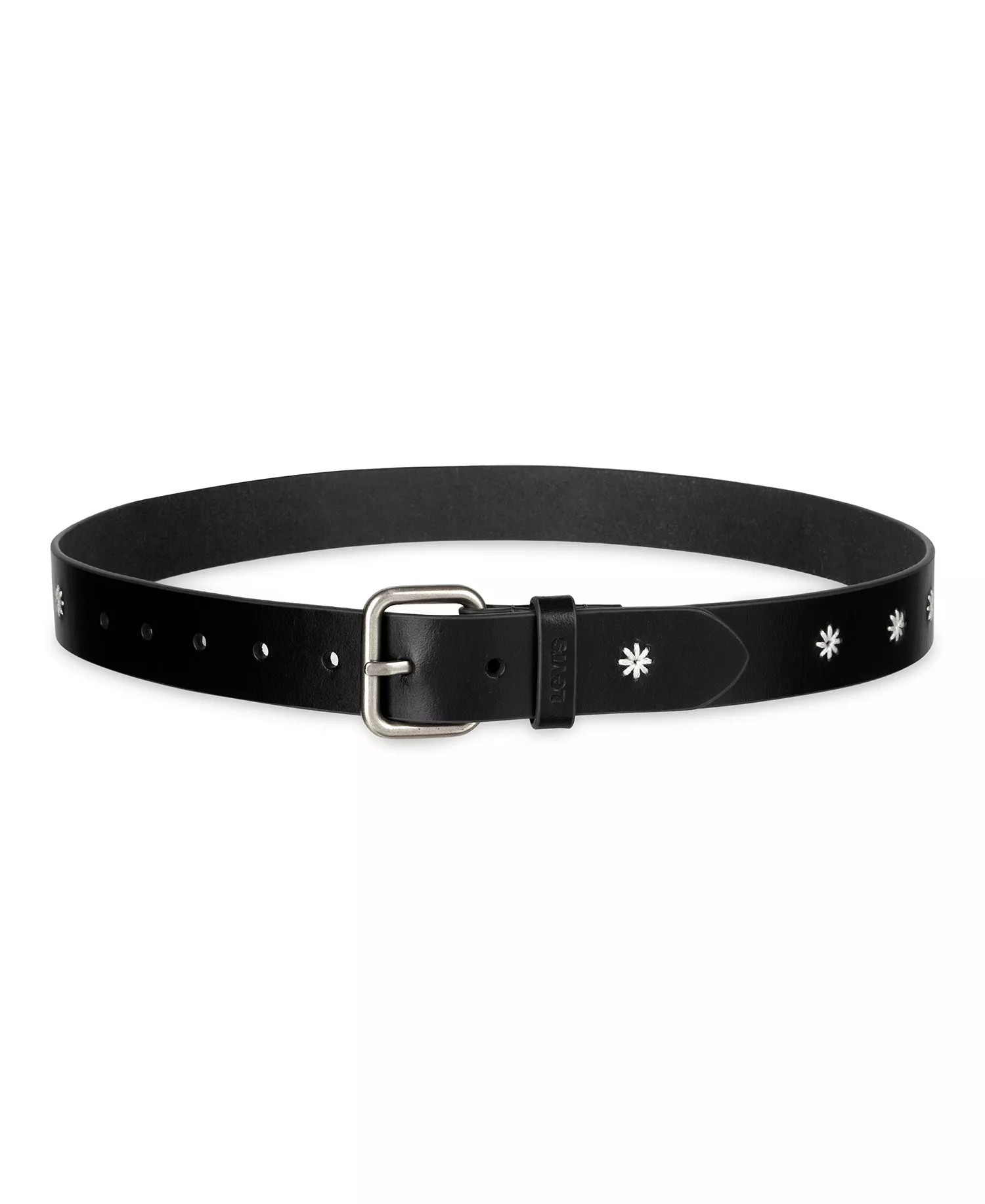 Women's Casual Floral Embroidered Belt - Black - Extra Large