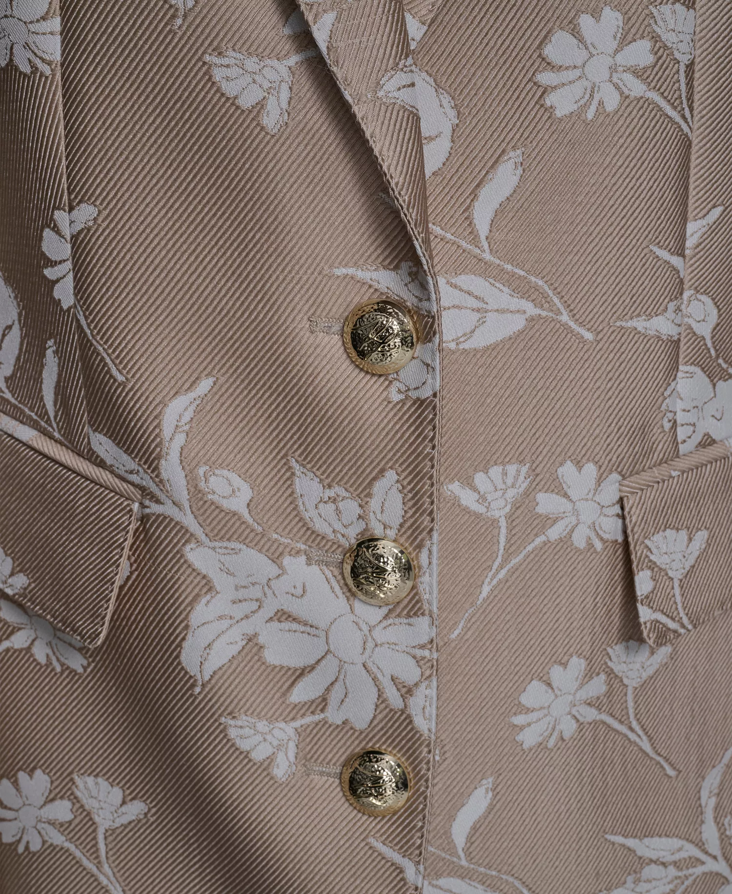 Women's Floral Embroidered Blazer - French Beige/Soft White - 0