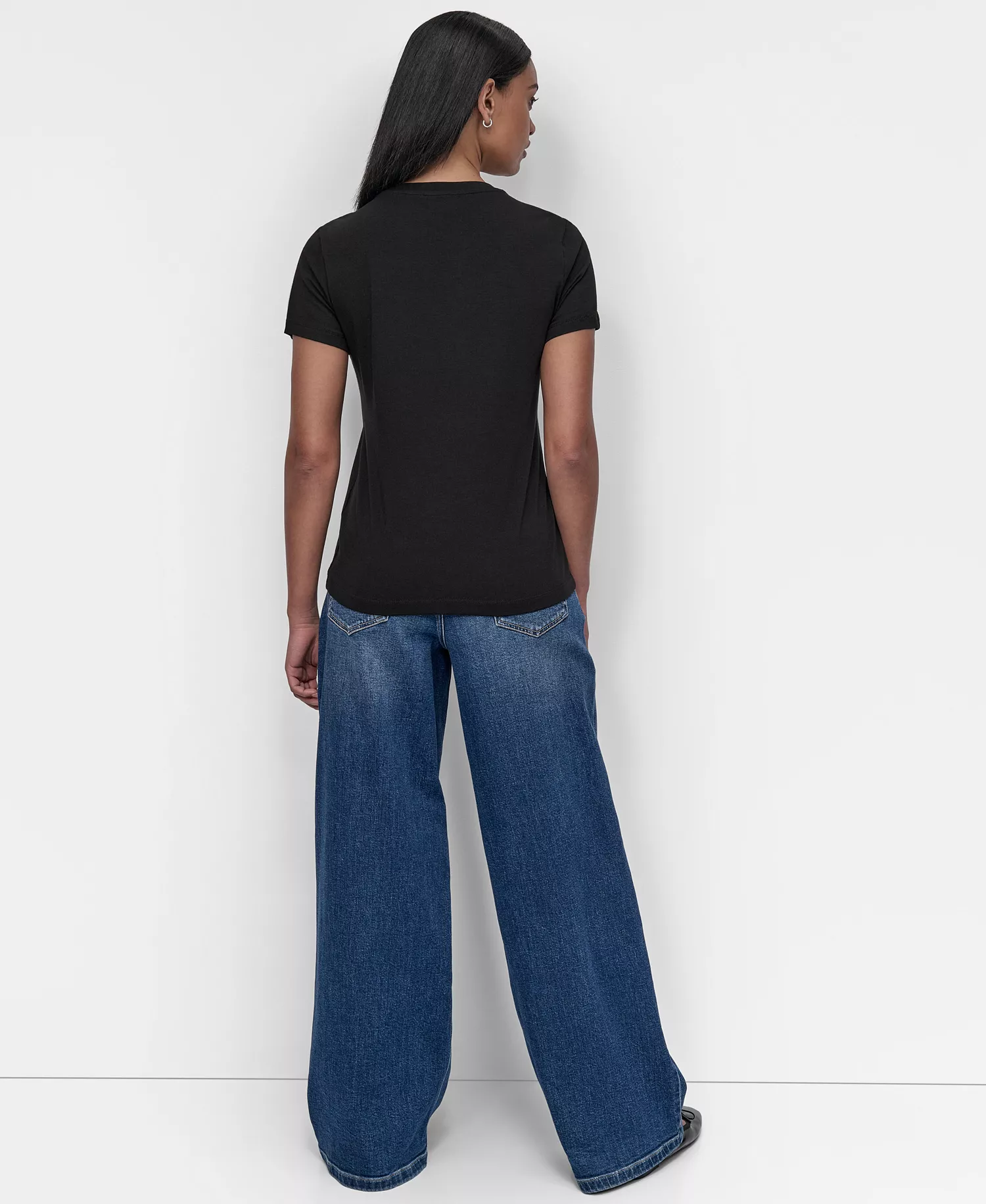 Women's Pins And Patches Crewneck T-Shirt - Black - L