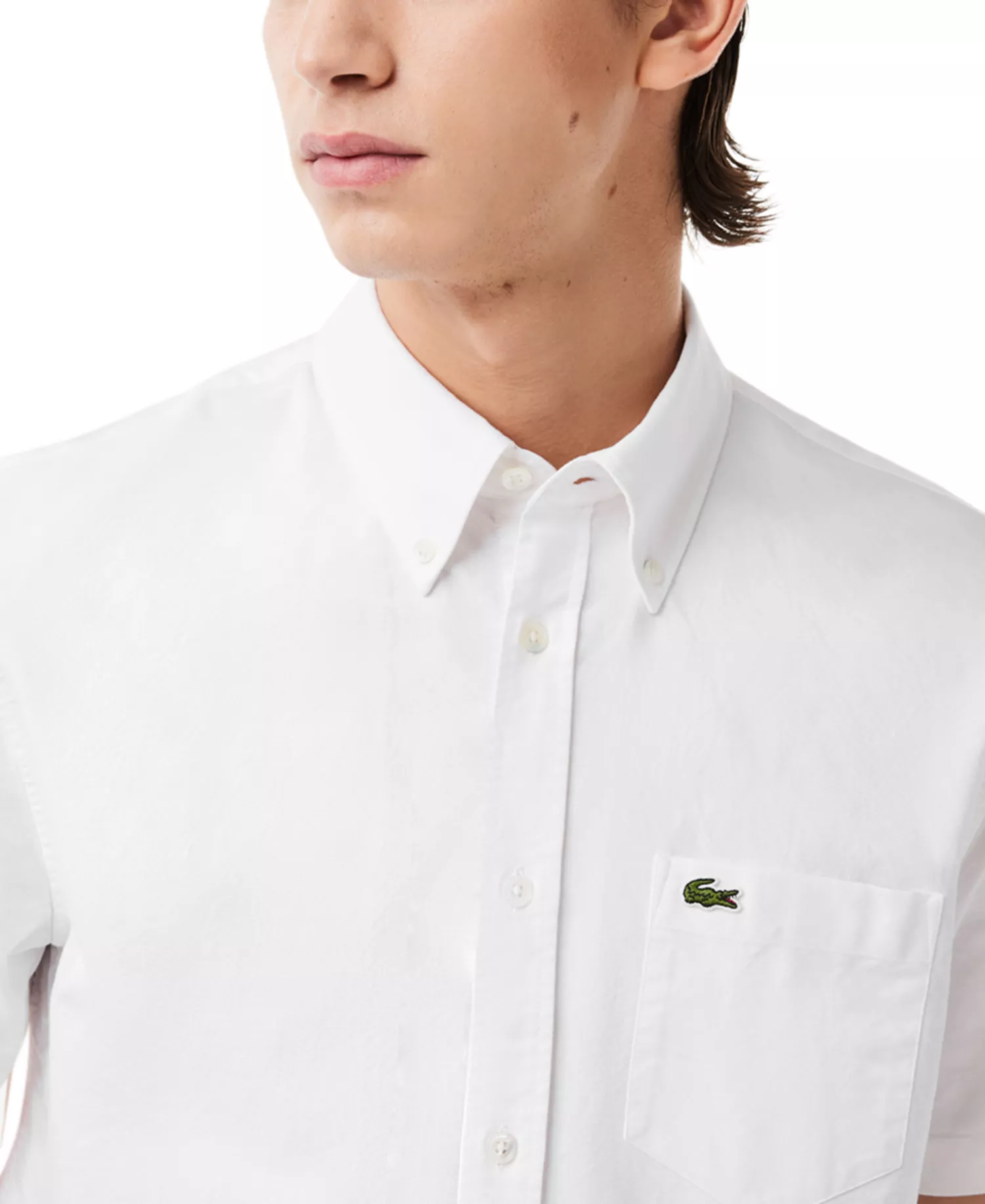 Men's Short Sleeve Button-Down Oxford Shirt - 001 - White - 2XL