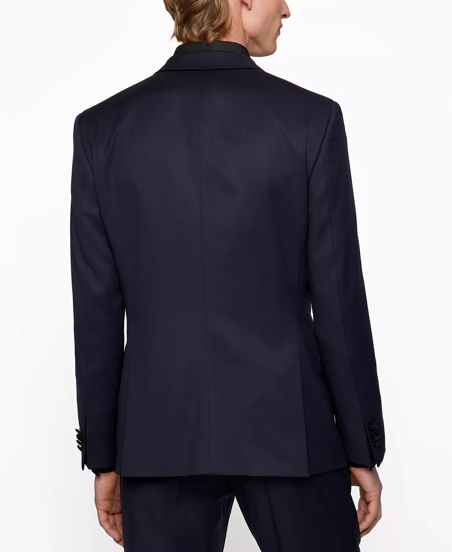 Men's Slim-Fit Tuxedo Jacket - Dark Blue - 34R