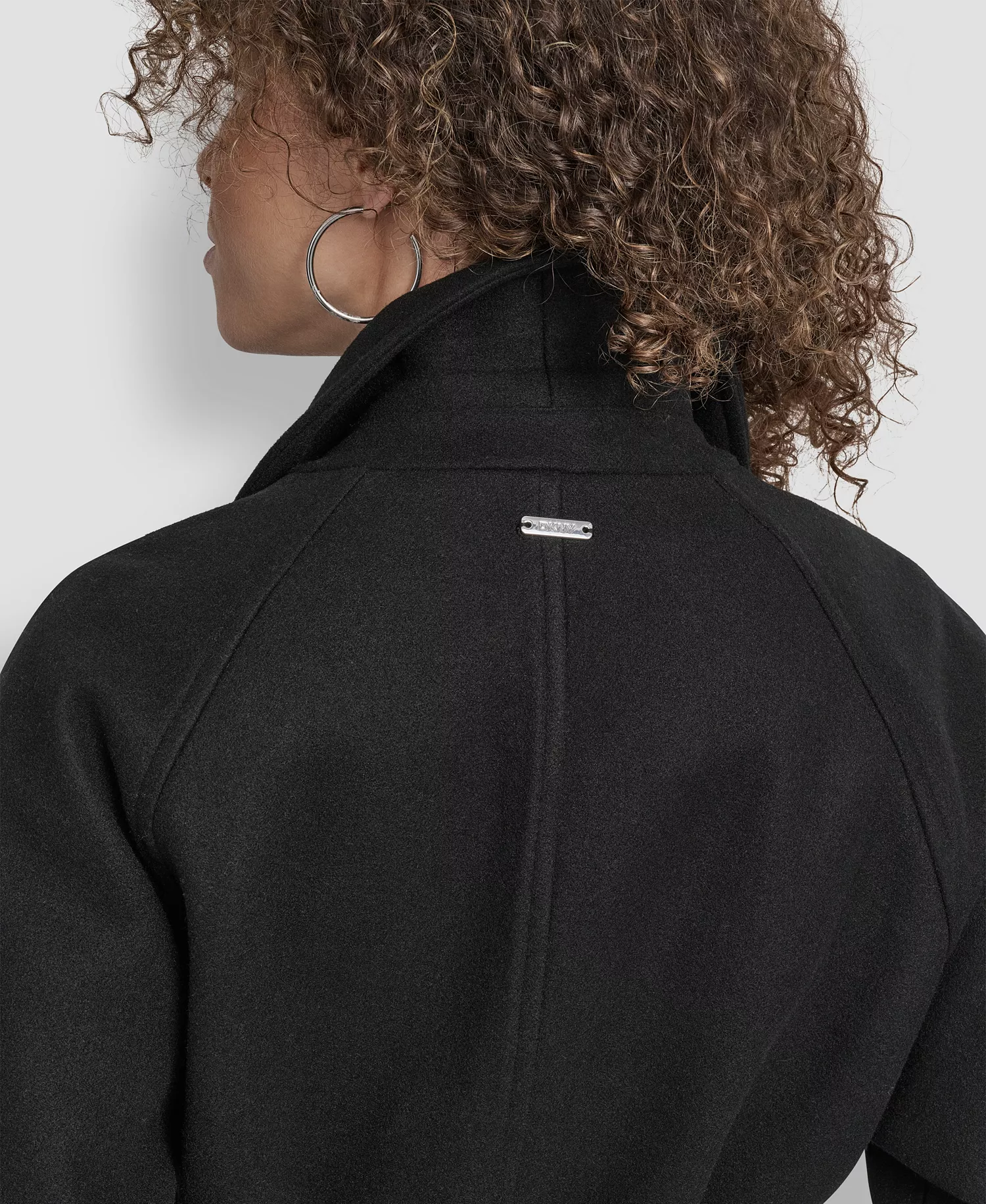 Women's Belted Notch Collar Coat - Black - L
