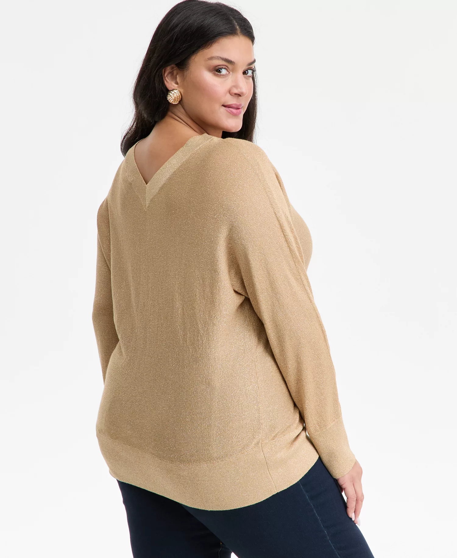 Plus Size V-Neck Dolman-Sleeve Sweater, Macy's Exclusive  - Copper Moon Lrx - 0X